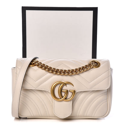 Gucci Calfskin Matelasse Mini GG Marmont Shoulder Bag White 10 of 10