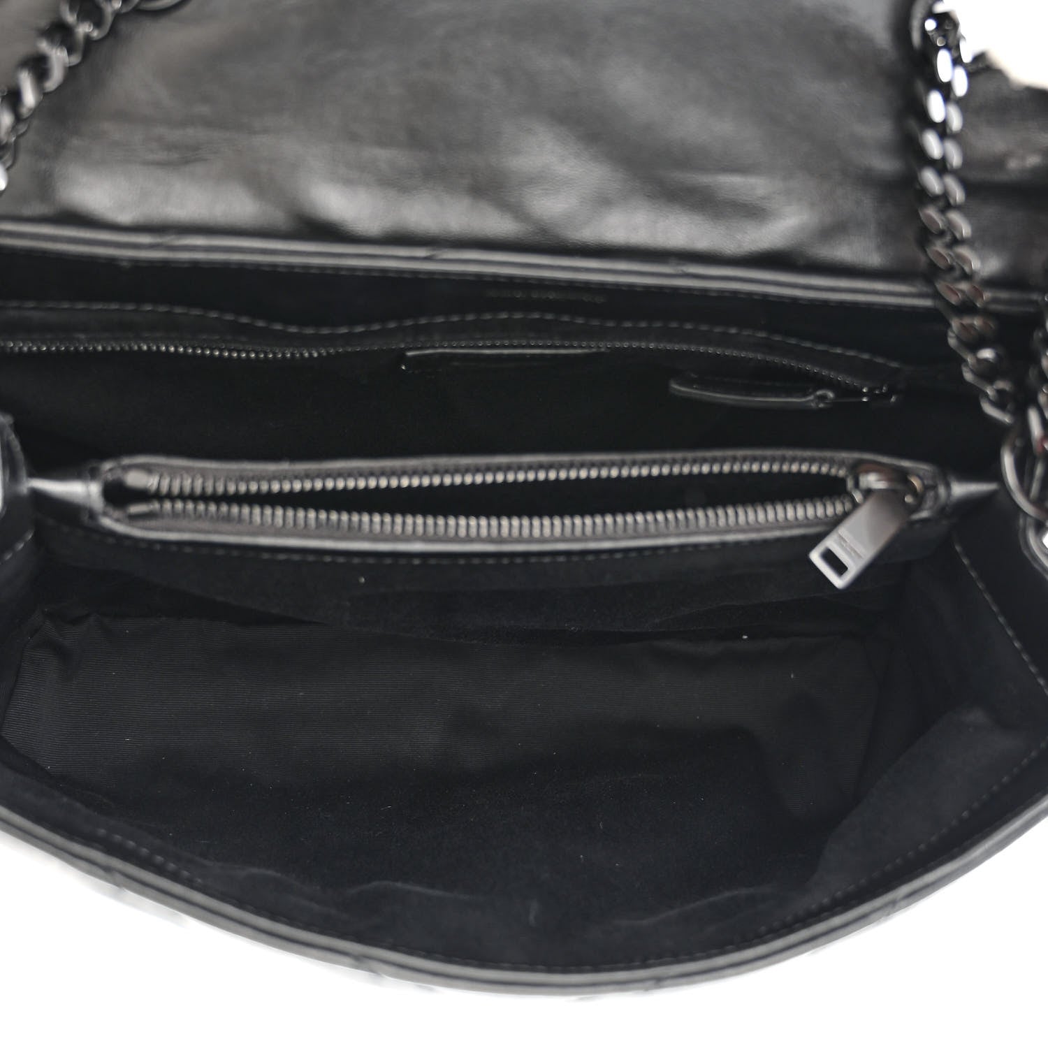 Saint Laurent Calfskin Y Quilted Monogram Monochrome Medium Loulou Chain Satchel Black 5 of 10