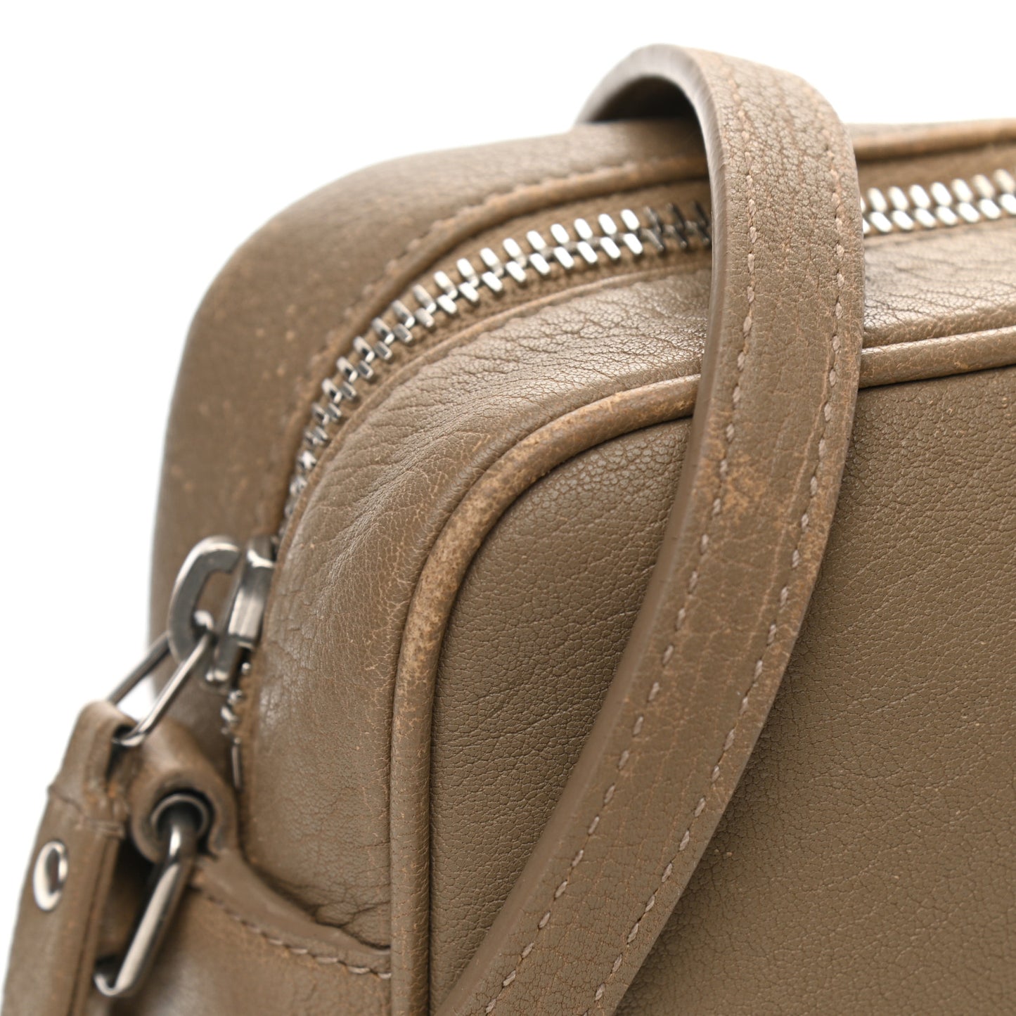 Lambskin Monogram Small Lou Camera Bag Dark Beige