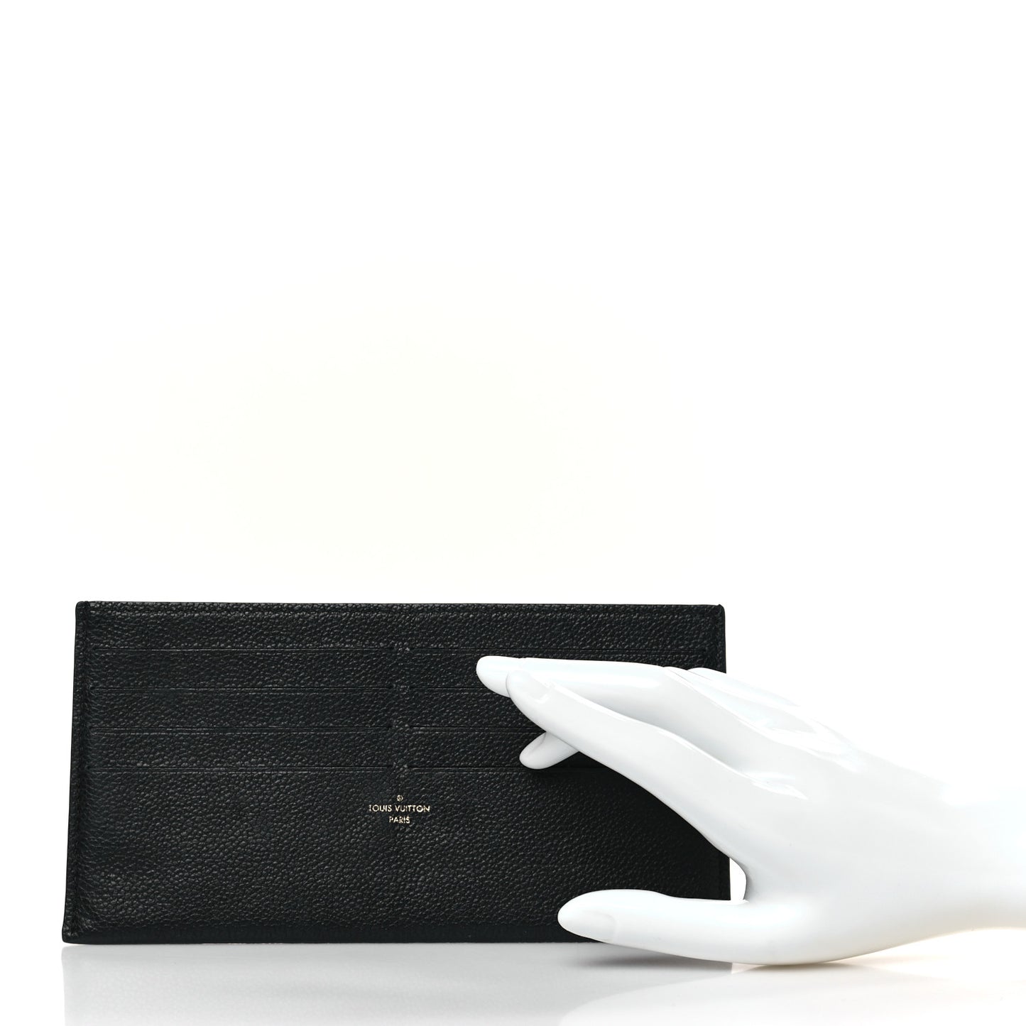 Calfskin Felicie Chain Wallet Card Holder Insert Black
