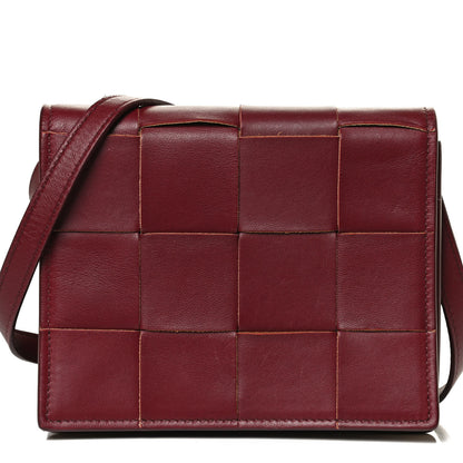 Bottega Veneta Lambskin Maxi Intrecciato Mini Cassette Crossbody Bag Bordeaux 7 of 9