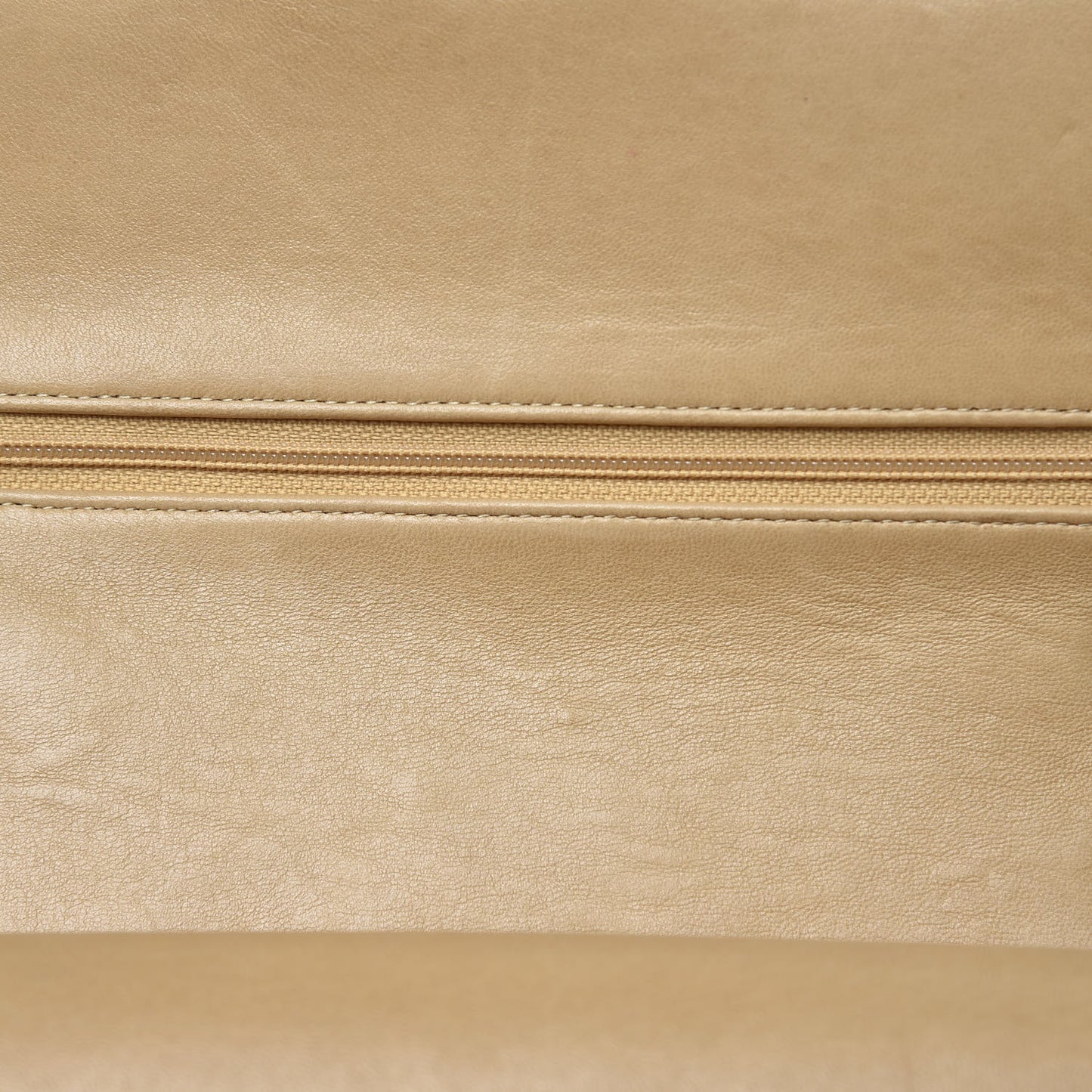 Lambskin Chevron Quilted Medium Double Flap Beige