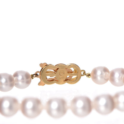 Mikimoto 18K Yellow Gold Akoya Cultured Pearl 7.5 x 8 mm Strand Bracelet 4 of 7