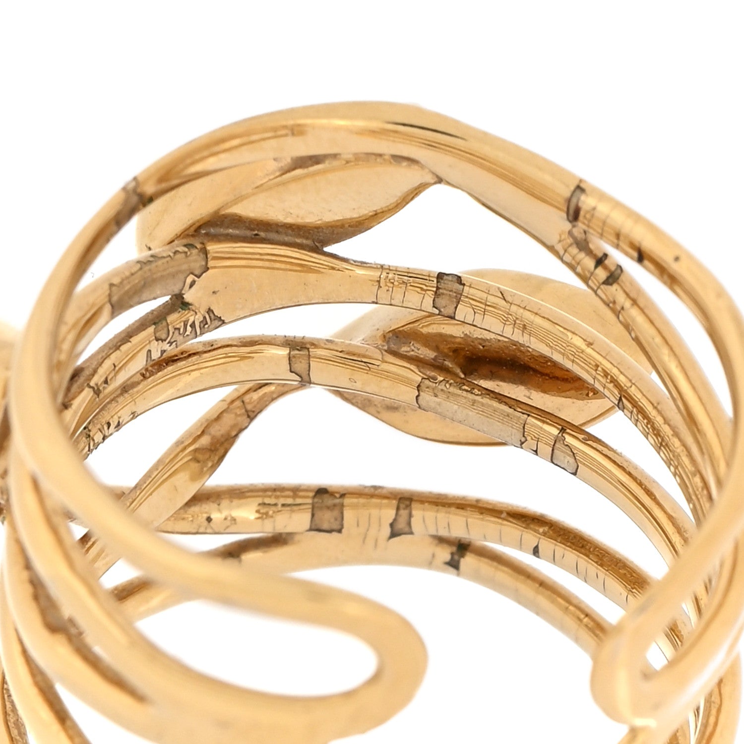 Louis Vuitton Crystal Wish Bone Ring S Gold 6 of 6
