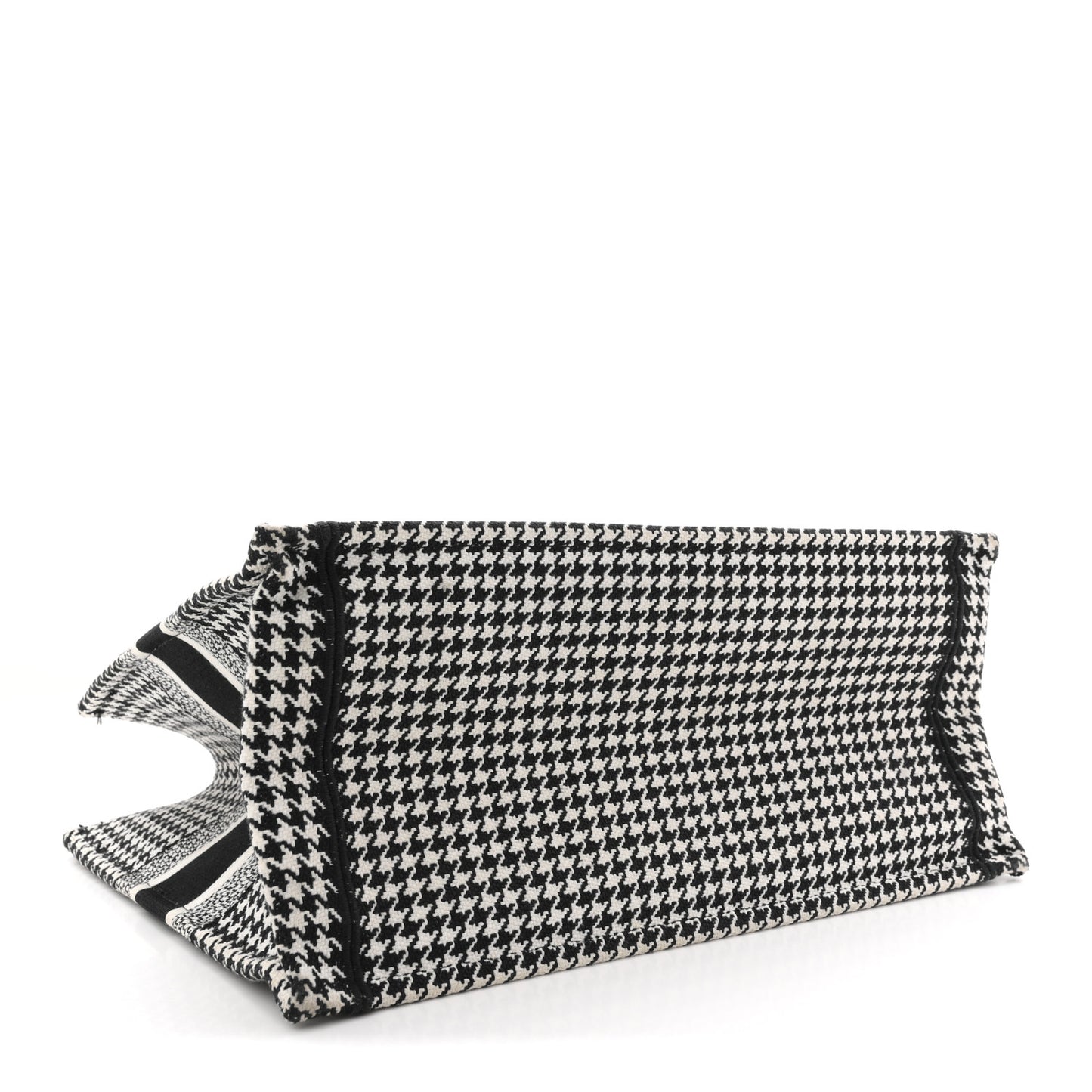 Canvas Houndstooth Embroidered Medium Book  Black White