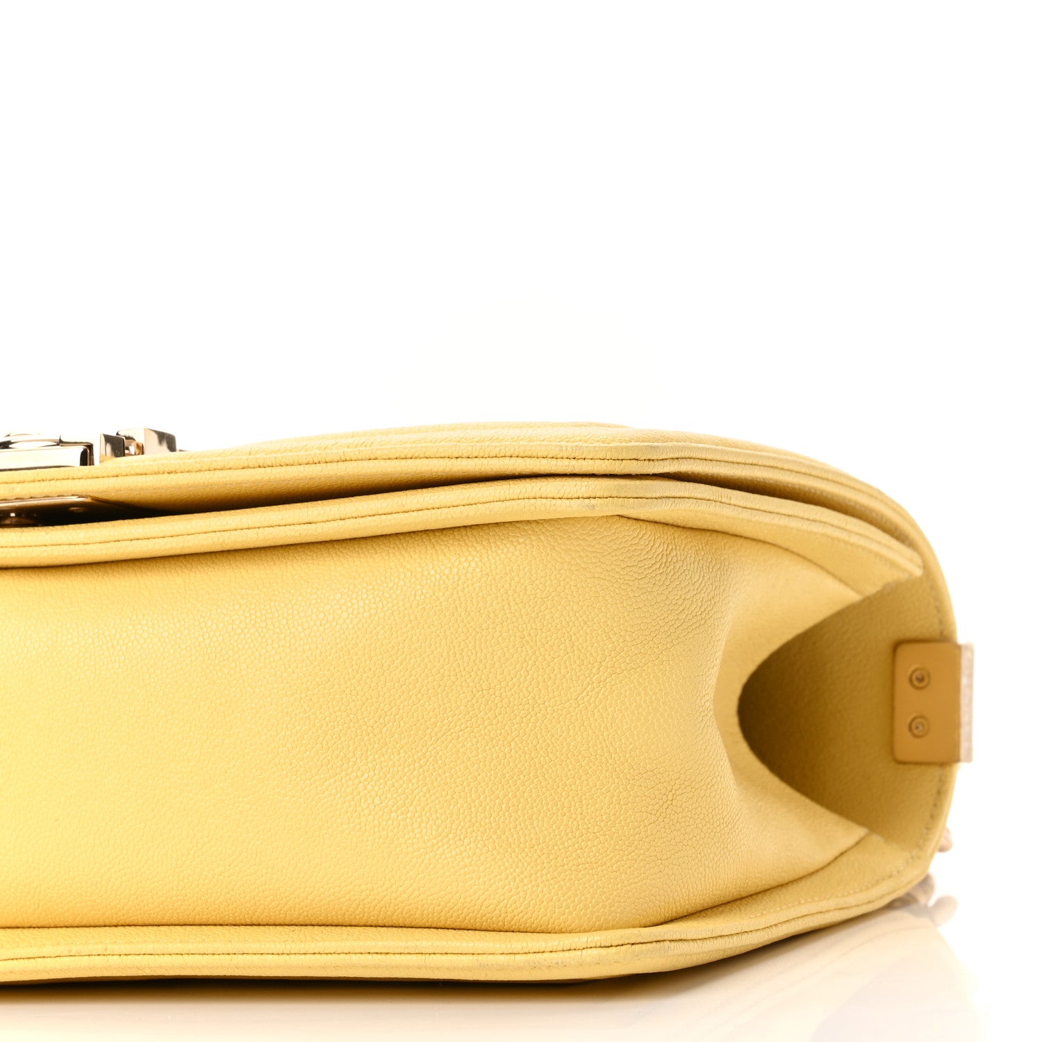 Chanel Caviar Chevron Quilted Medium Boy Flap Yellow 10 of 11