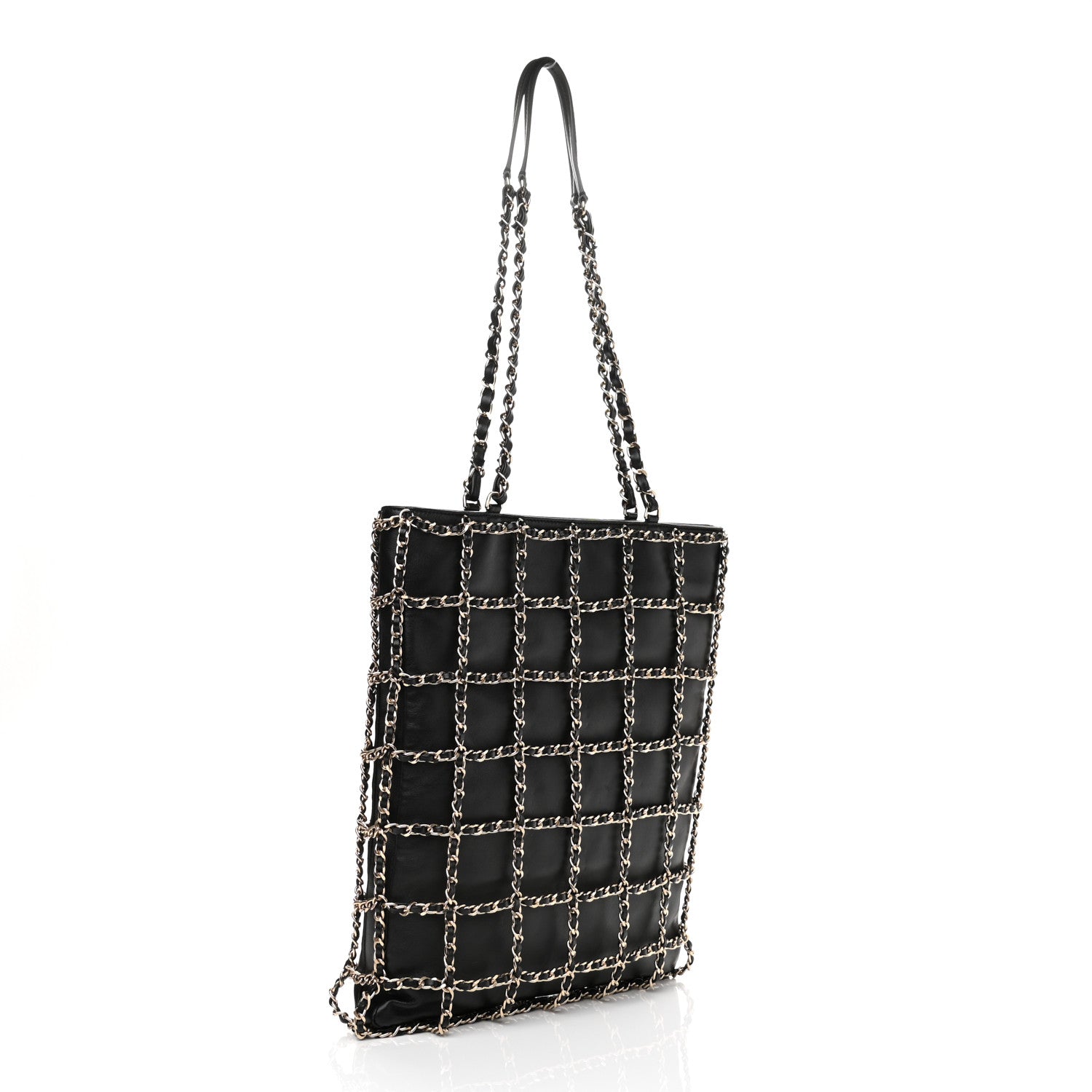 Chanel Lambskin Large Shopping Chain Tote Black 3 of 11
