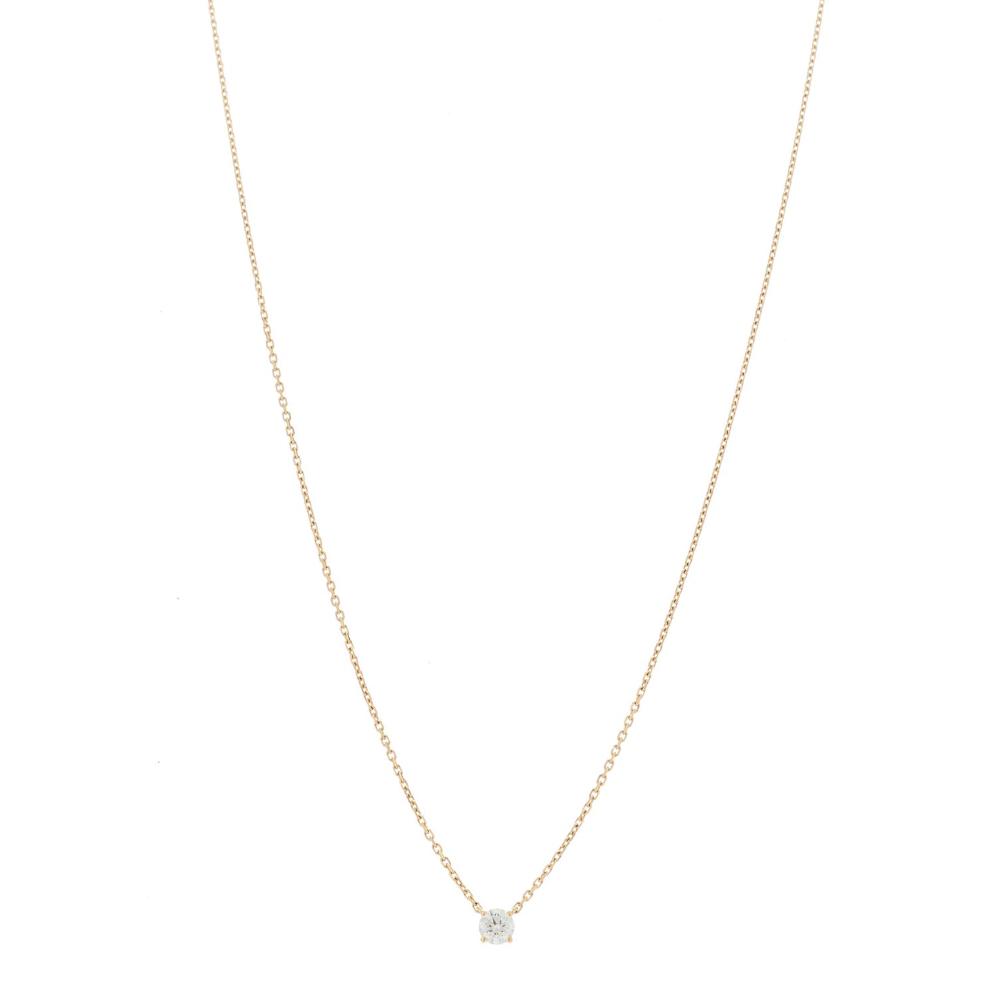 18K Yellow Gold Diamond .24ct Solitaire 1895 Pendant Necklace