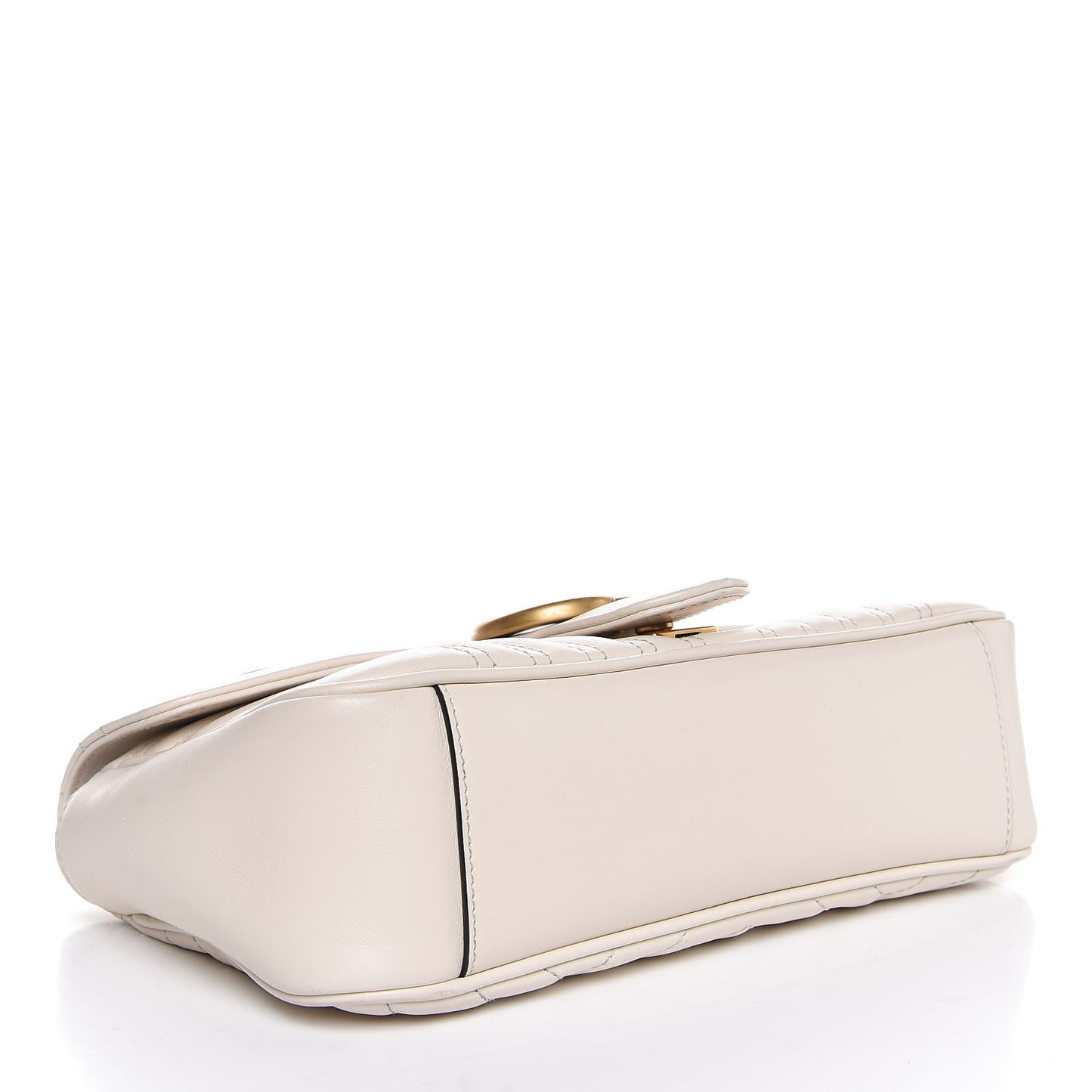Calfskin Matelasse Small GG Marmont Shoulder Bag White