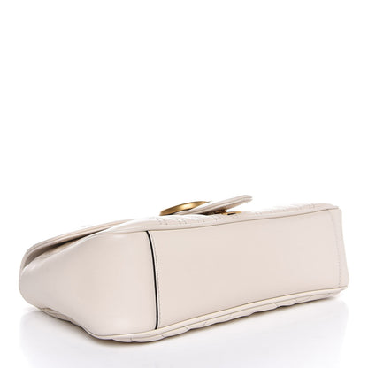 Gucci Calfskin Matelasse Small GG Marmont Shoulder Bag White 4 of 7