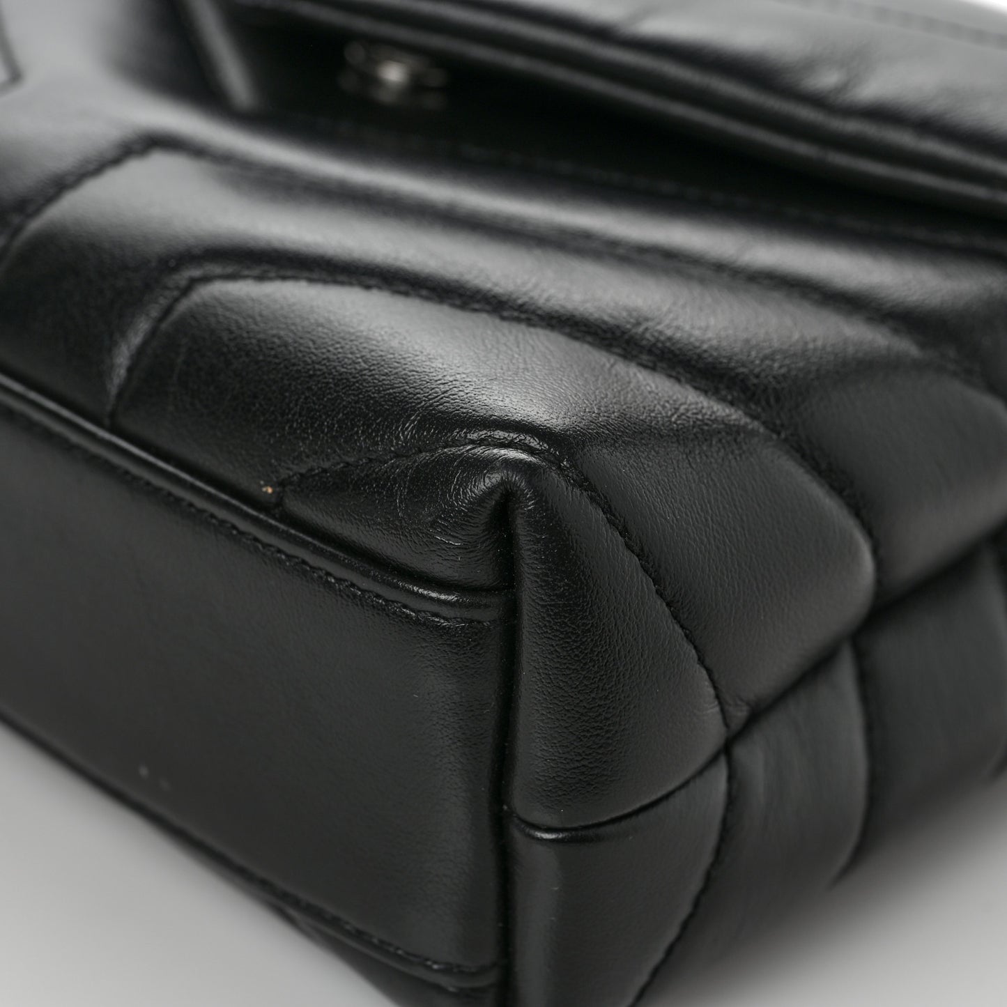 Calfskin Y Quilted Monogram Toy Loulou Crossbody Bag Black