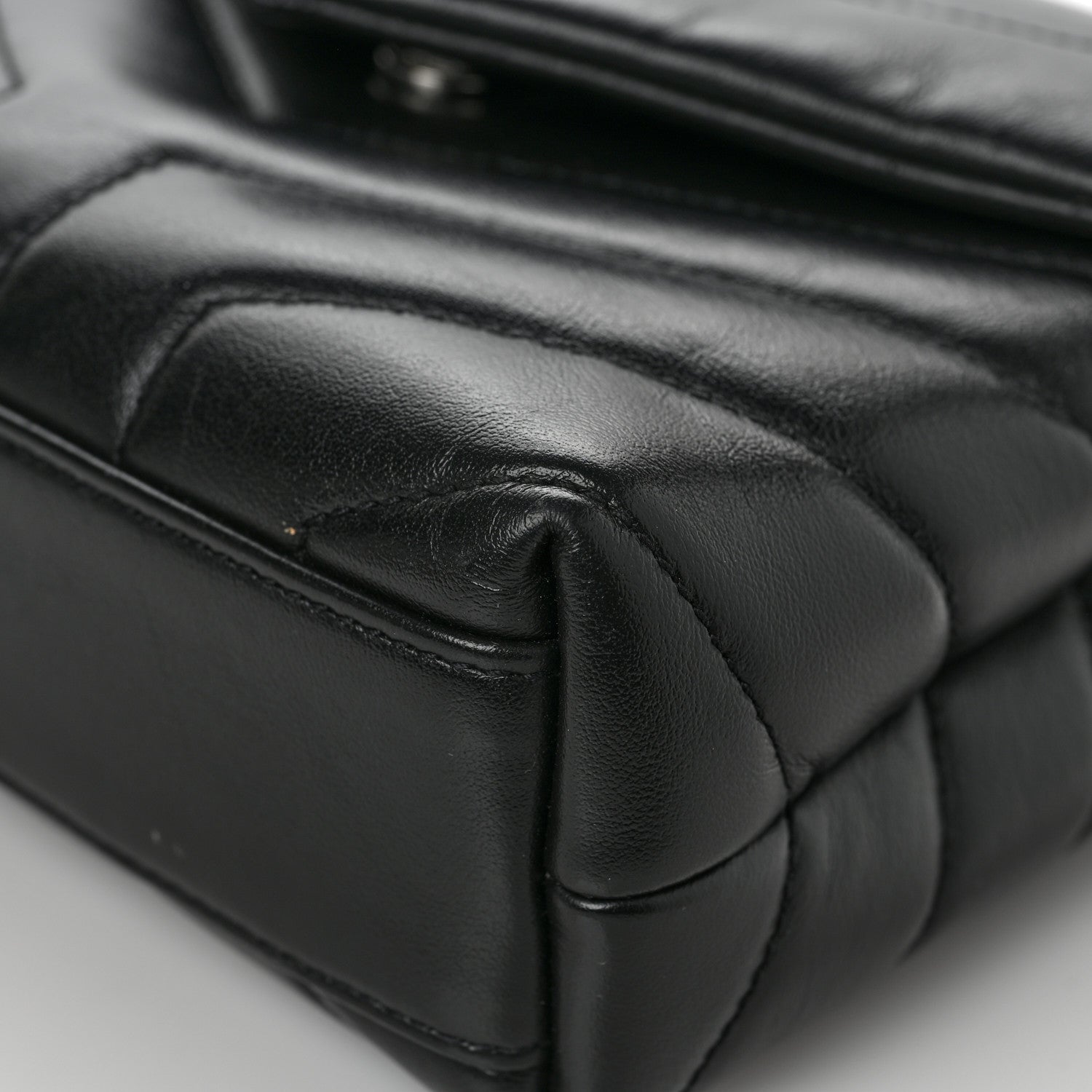 Saint Laurent Calfskin Y Quilted Monogram Toy Loulou Crossbody Bag Black 11 of 12