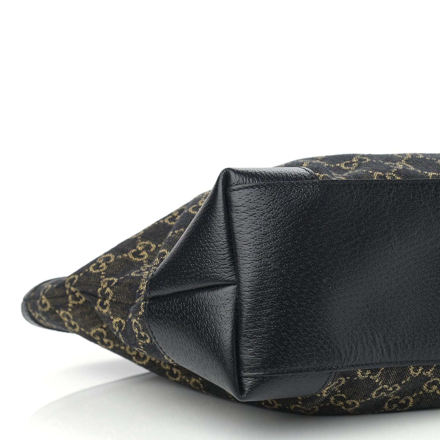 Gucci Jacquard Black Denim GG Monogram Medium Ophidia Shopping Tote Black Ivory 9 of 10
