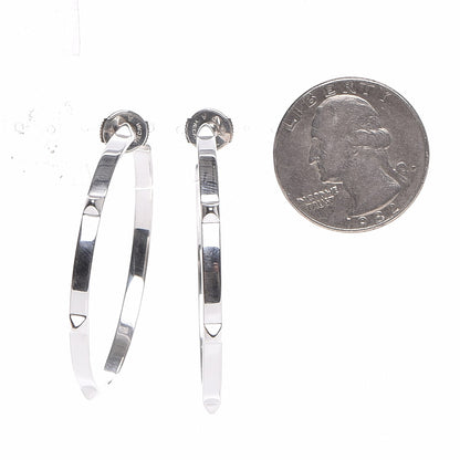 Hermes Sterling Silver Mini Clous Hoop Earrings 2 of 6