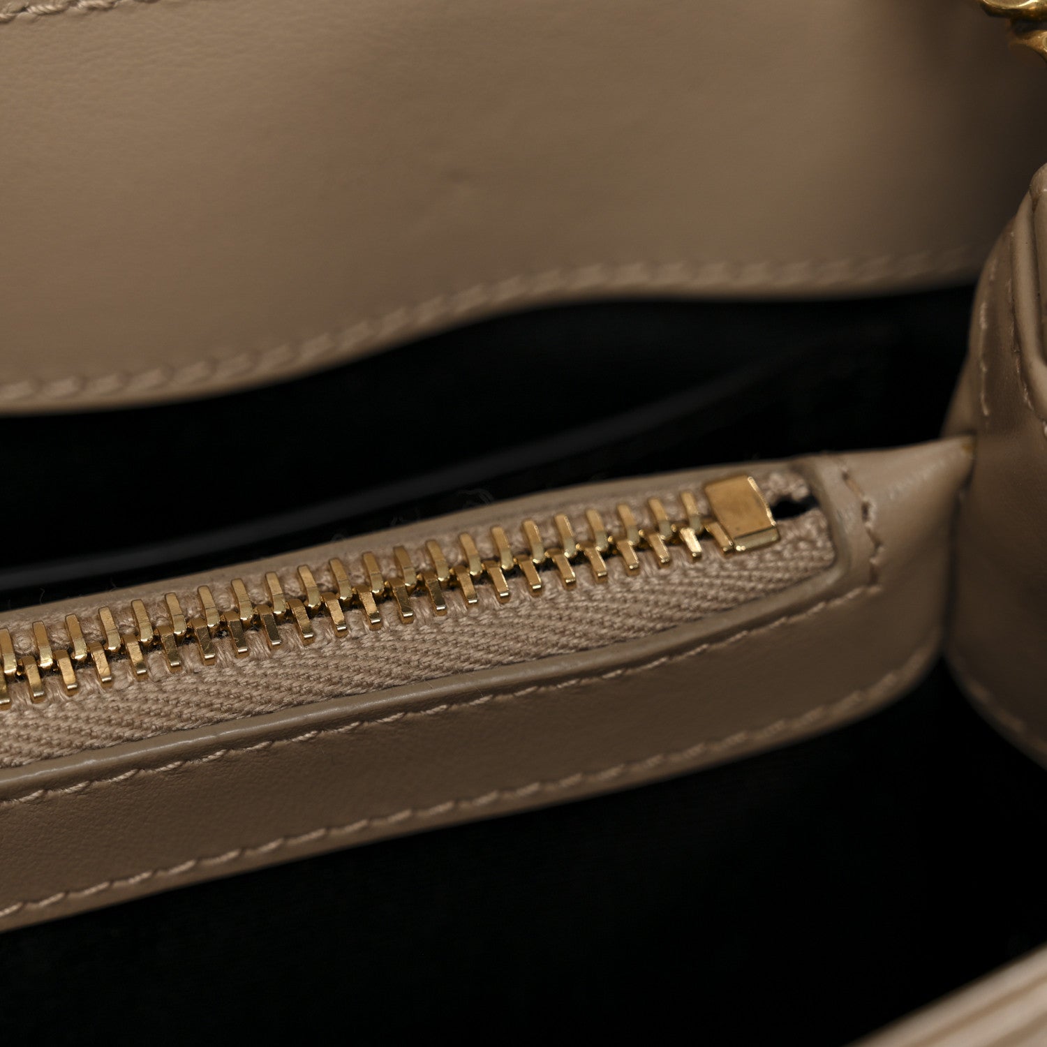 Saint Laurent Calfskin Y Quilted Monogram Small Loulou Chain Satchel Dark Beige 10 of 10