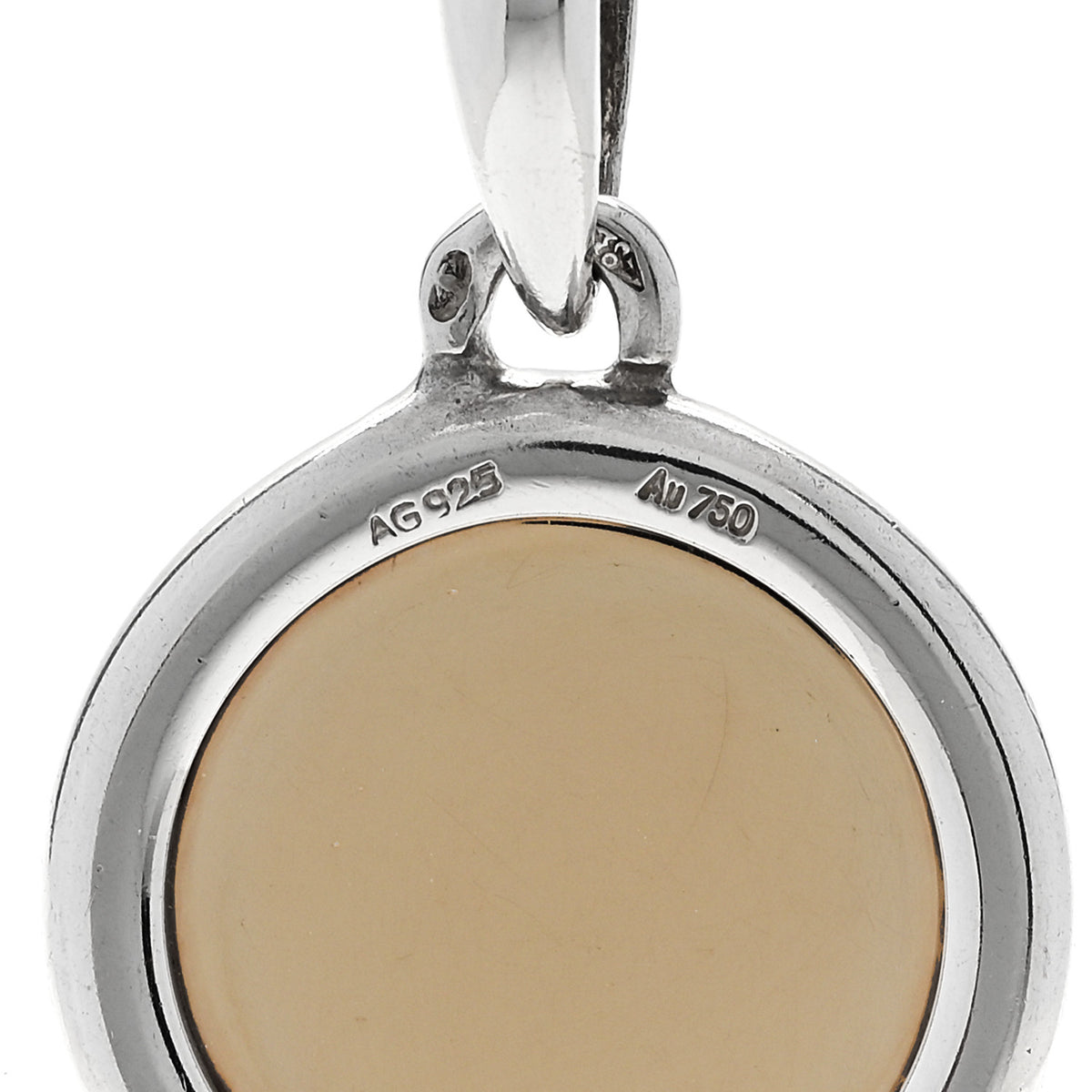 Hermes Sterling Silver 18K Yellow Gold Sellier Pendant Necklace 6 of 7