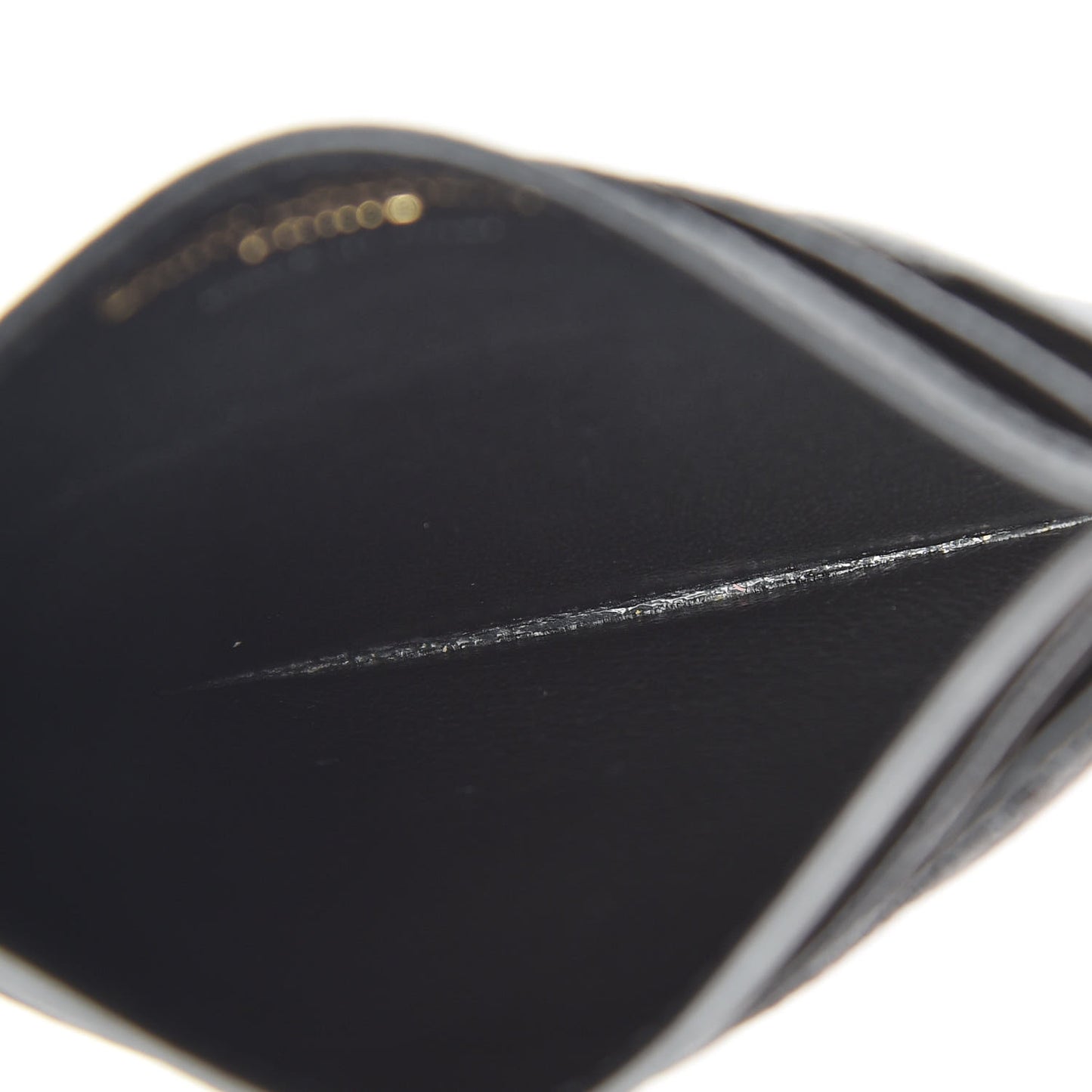 Grain De Poudre Matelasse Chevron Monogram Credit Card Case Black
