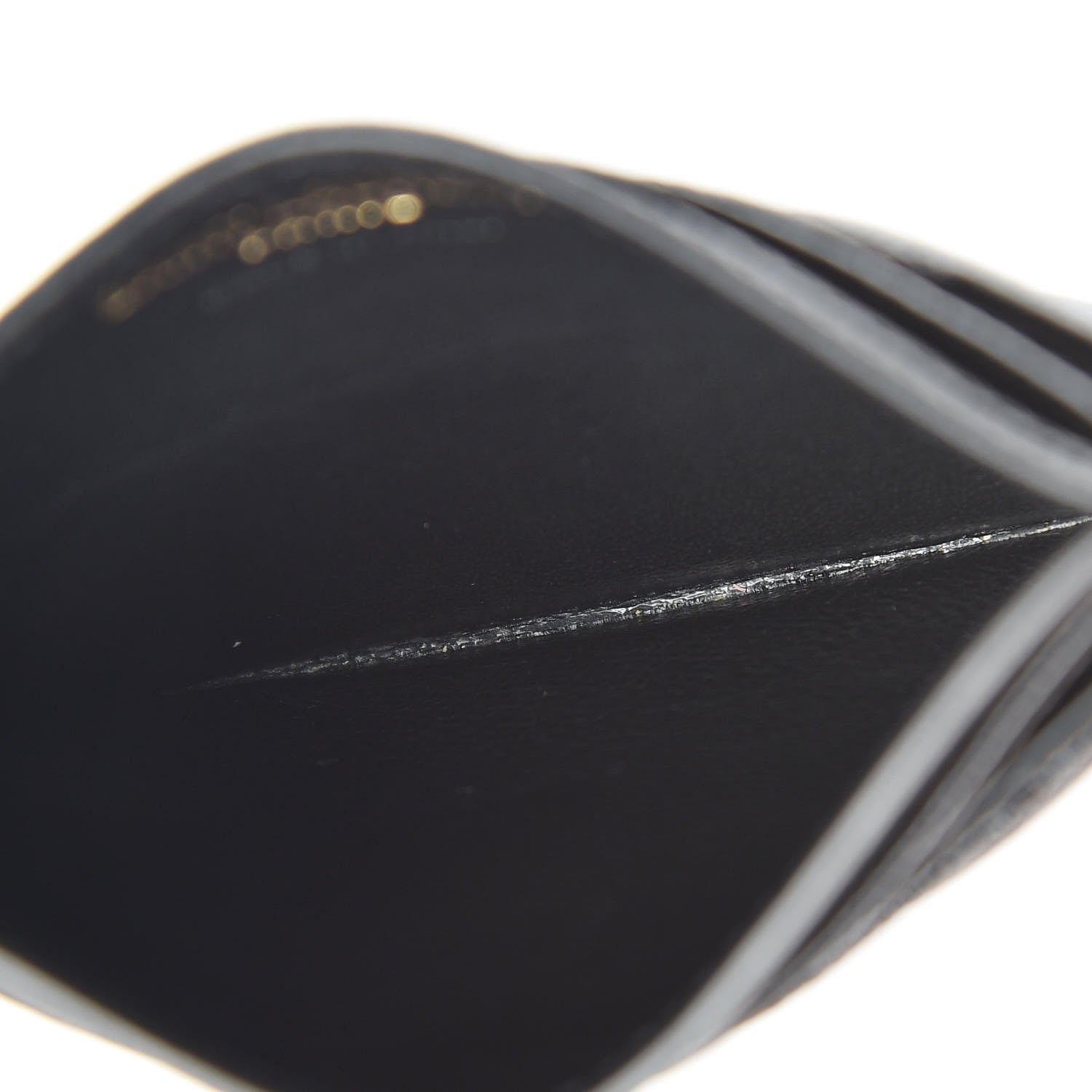 Saint Laurent Grain De Poudre Matelasse Chevron Monogram Credit Card Case Black 5 of 8