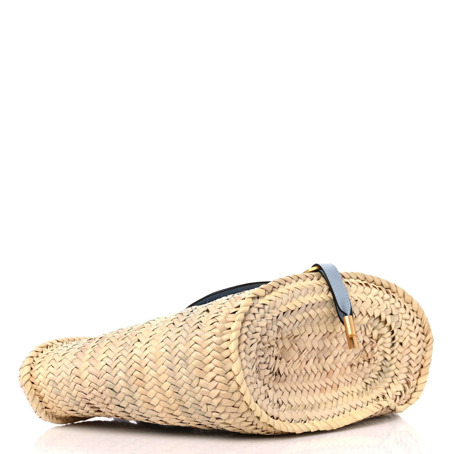 Chloe Raffia Small Grain Calfskin Medium Marcie Basket Shady Blue 4 of 9