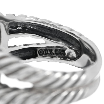 David Yurman Sterling Silver Diamond Hematite 11mm Albion Ring 53 6.25 4 of 4