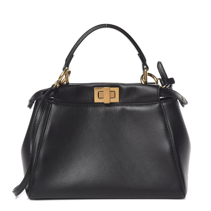 Fendi Nappa Mini Peekaboo Iconic Satchel Black 1 of 12