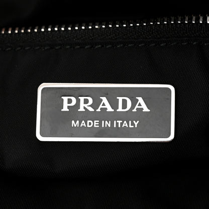 Prada Tessuto Nylon Velluto Ricamo Small Drawstring Bag Black 6 of 11