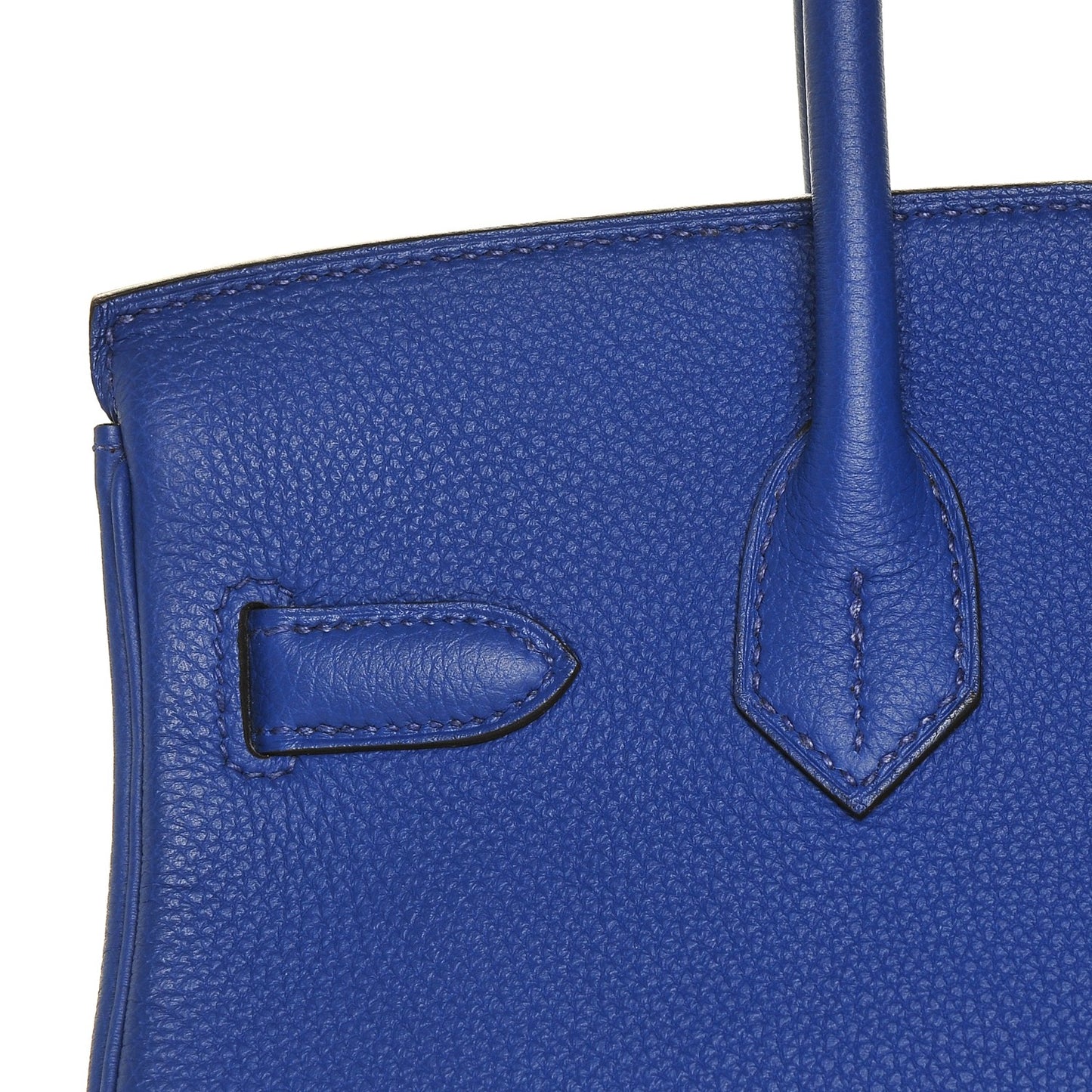 Togo Horseshoe Birkin 30 Bleu Electrique Rose Lipstick