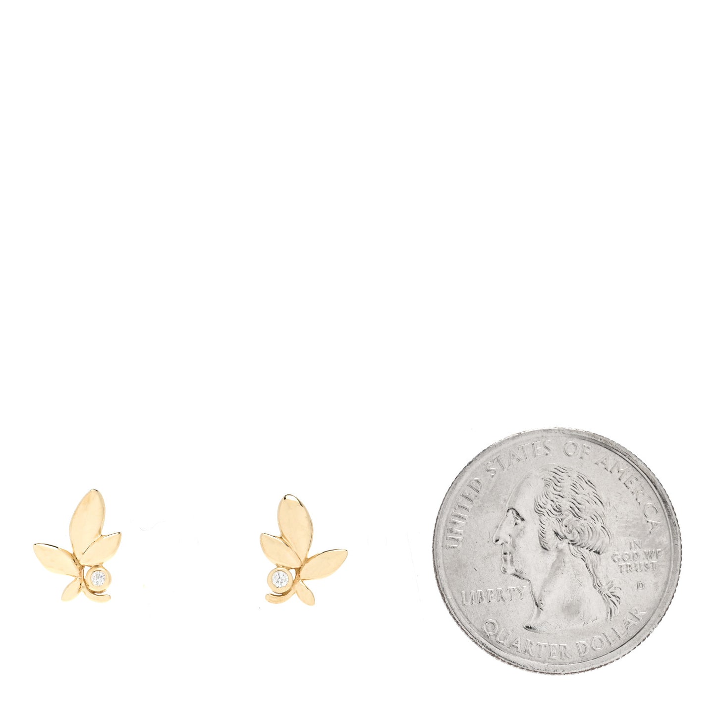 18K Yellow Gold Diamond Paloma Picasso Olive Leaf Earrings