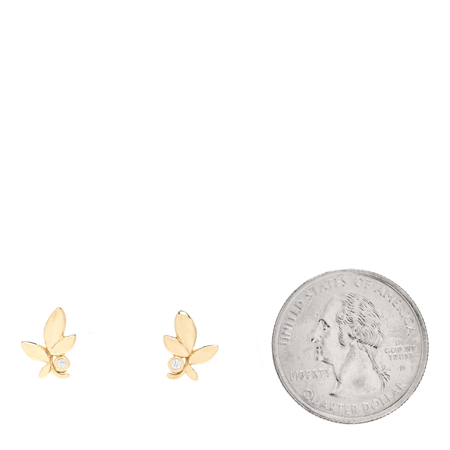 Tiffany 18K Yellow Gold Diamond Paloma Picasso Olive Leaf Earrings 2 of 5