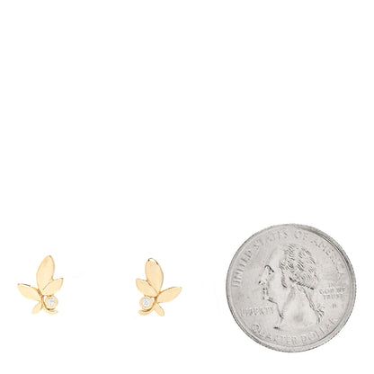Tiffany 18K Yellow Gold Diamond Paloma Picasso Olive Leaf Earrings 2 of 5
