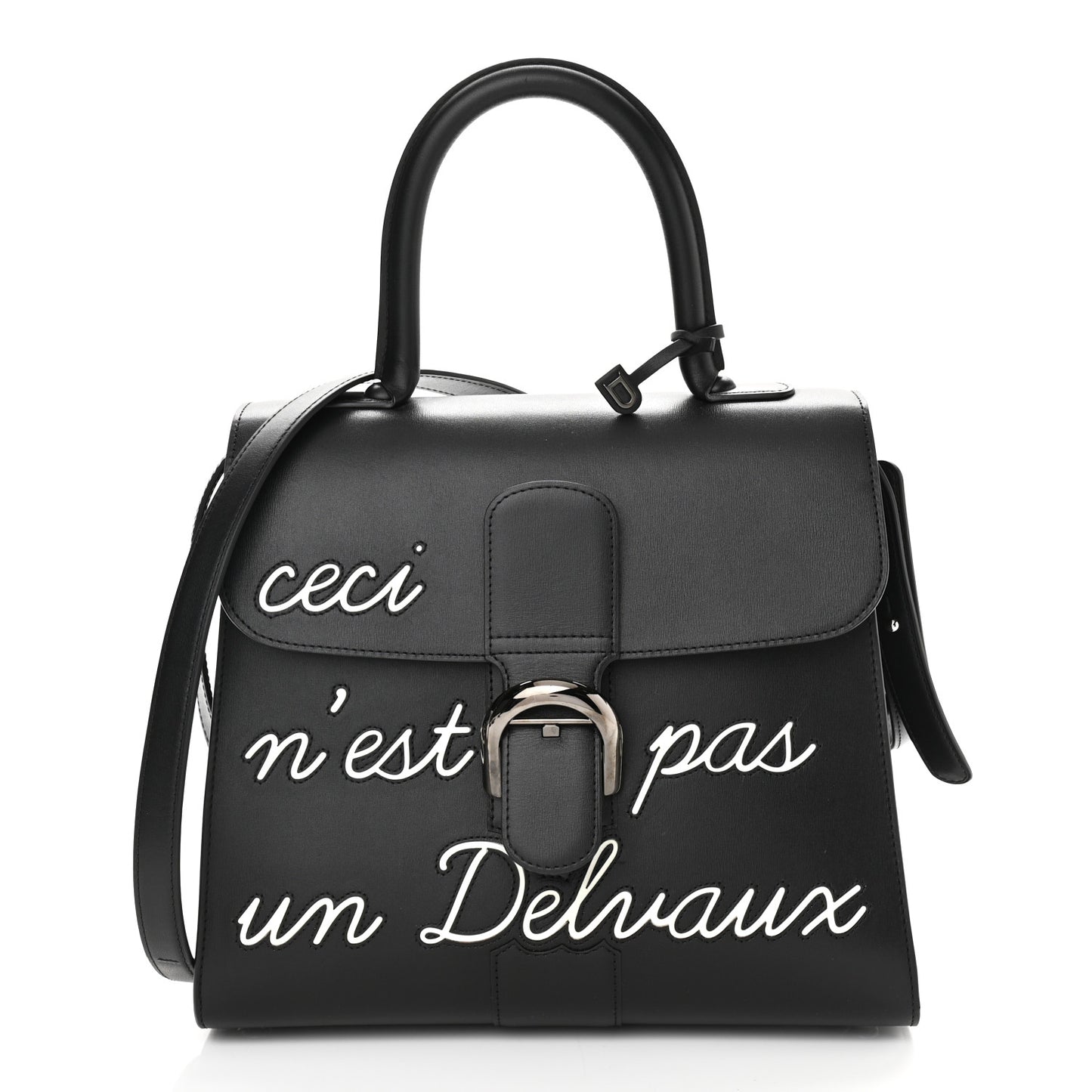 Calfskin MM L'Humour Brillant Satchel Black