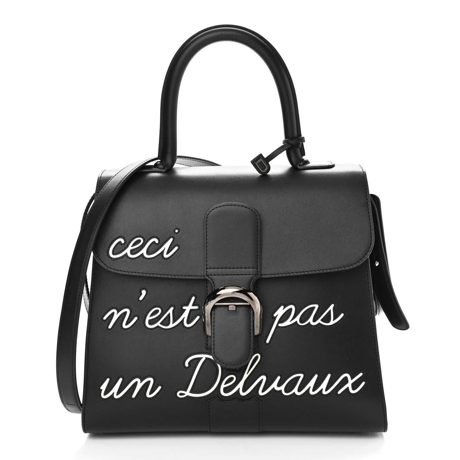 Delvaux Calfskin MM L'Humour Brillant Satchel Black 3 of 13