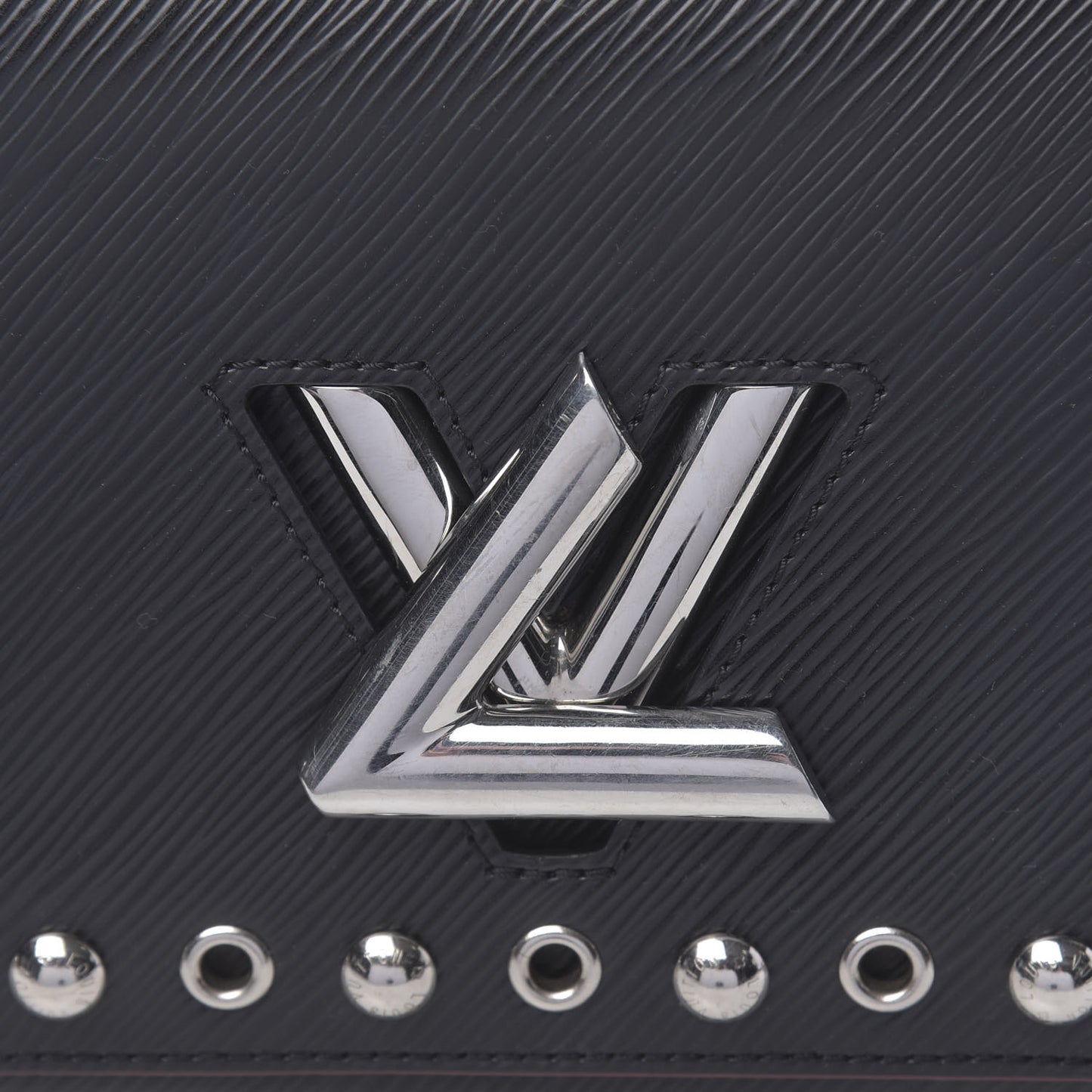 Epi Studded Twist Shoulder Bag MM Black