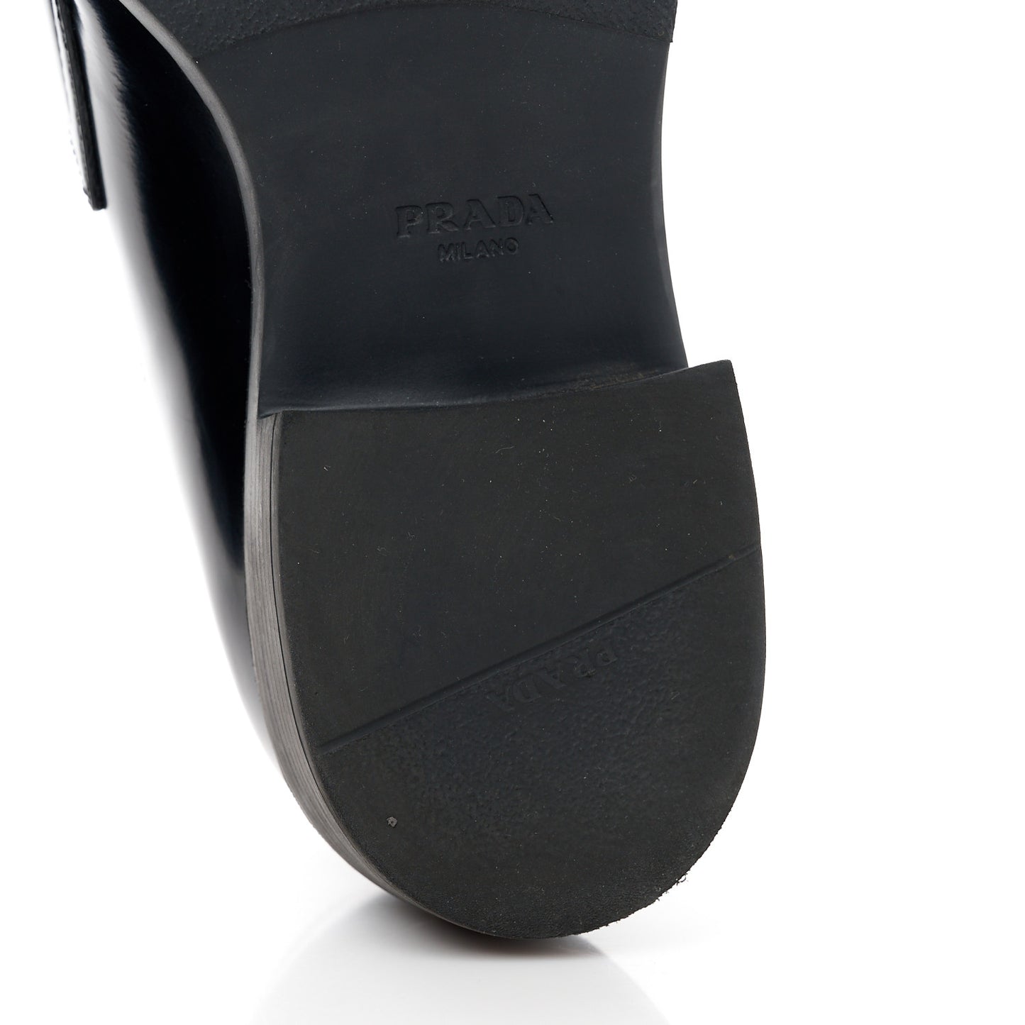 Spazzolato Metal Triangle Logo 50mm Loafers 40.5 Black