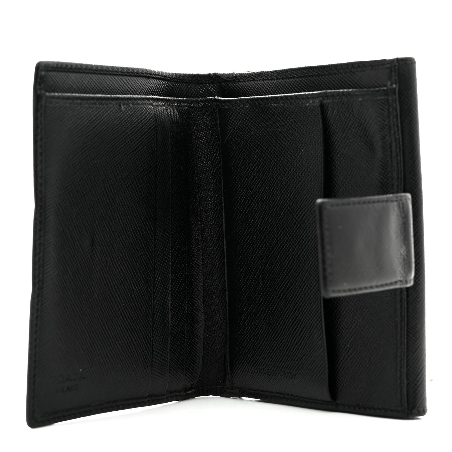 Saffiano Metal Tri-Fold Wallet Black