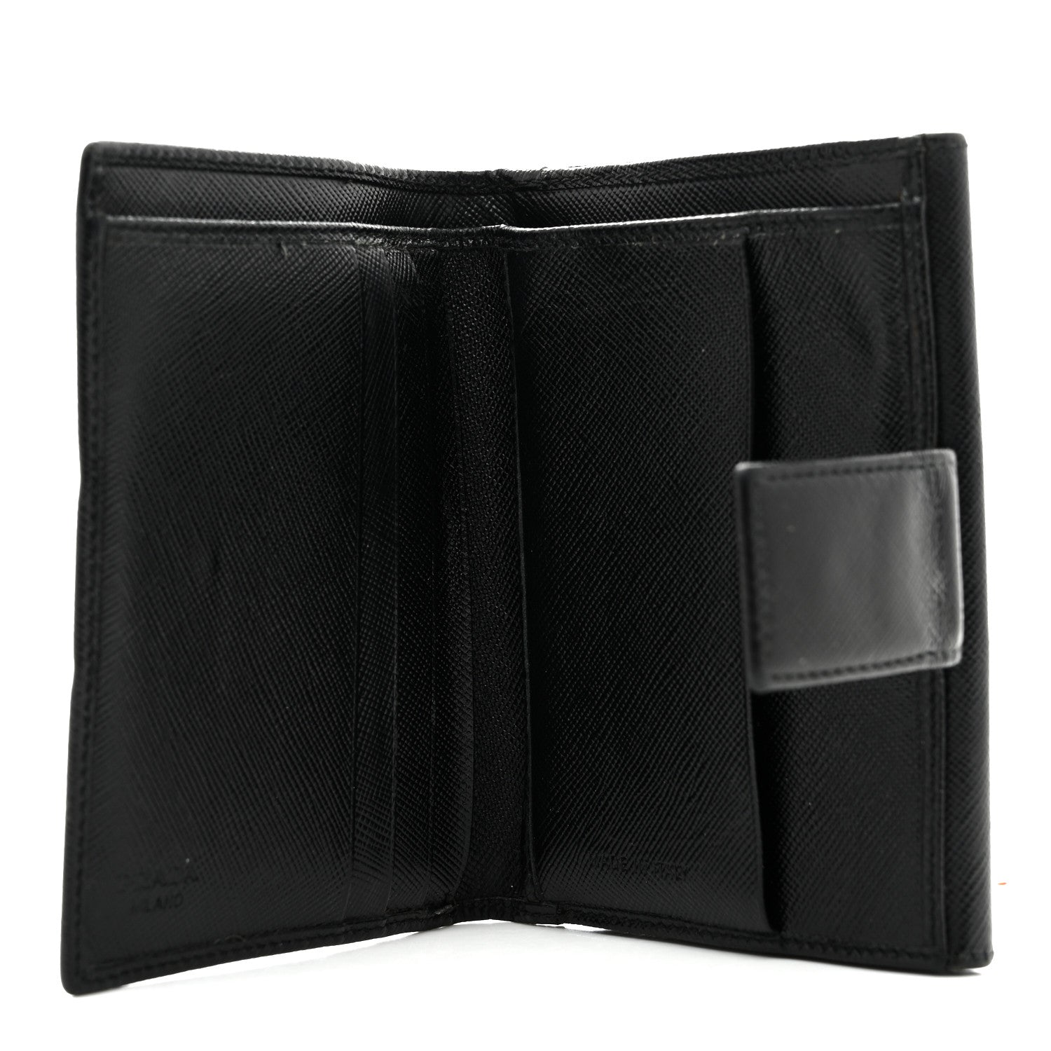 Prada Saffiano Metal Tri-Fold Wallet Black 5 of 11