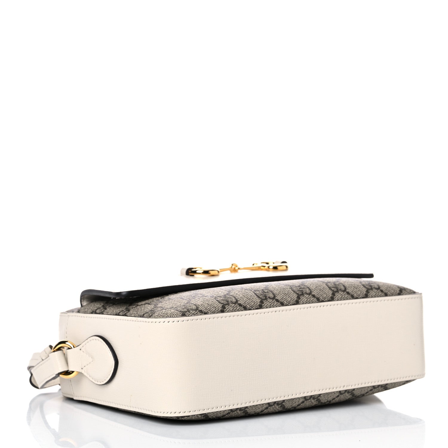 Gucci GG Supreme Monogram Small Horsebit 1955 Shoulder Bag Beige Mystic White 4 of 11