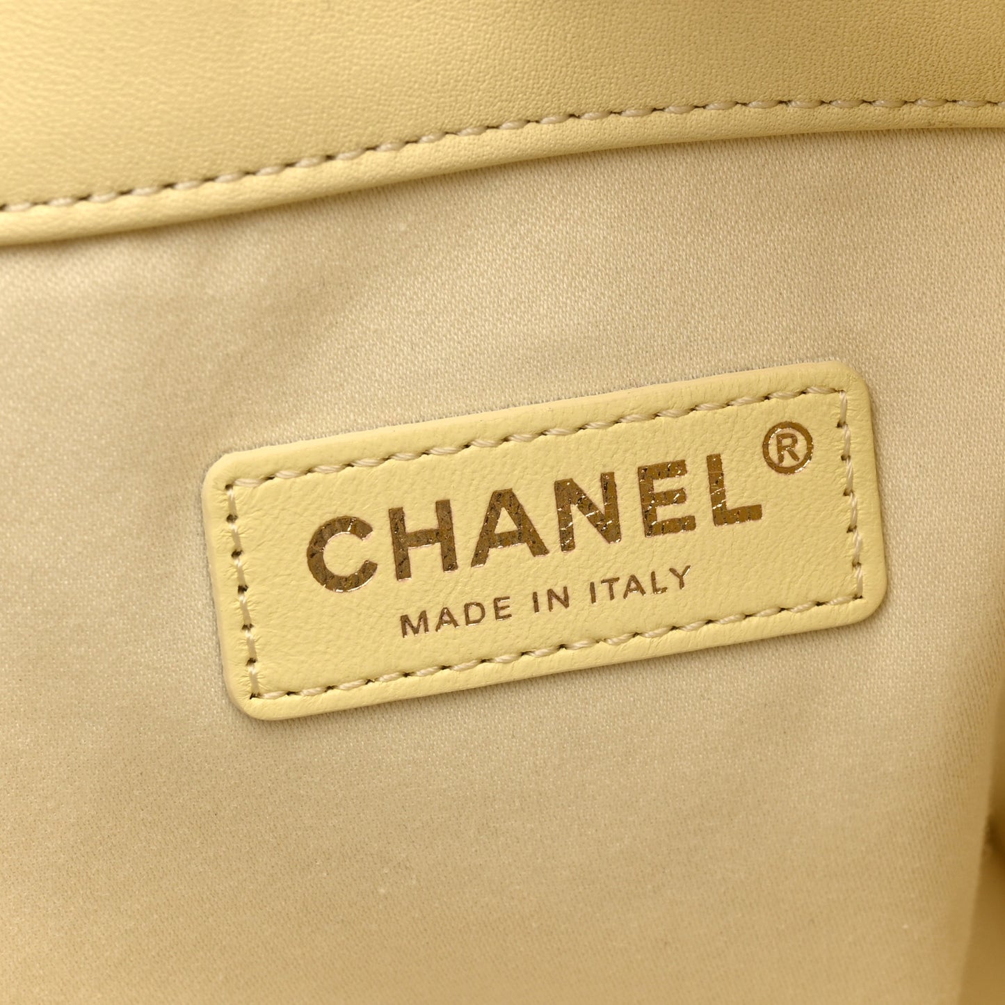 Calfskin Quilted Maxi Shopping Bag Light Yellow
