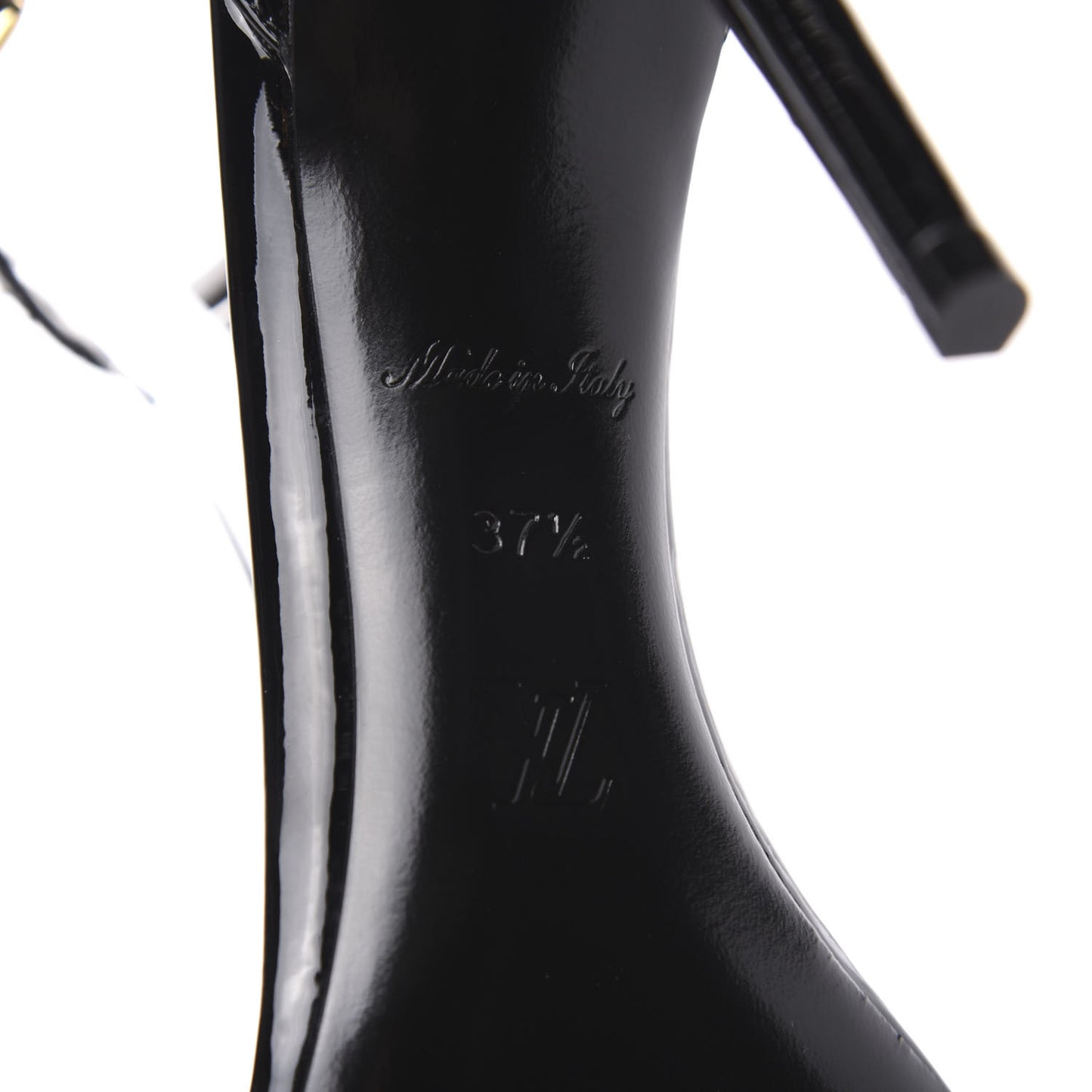 Patent Monogram Call Back Sandals 37.5 Black