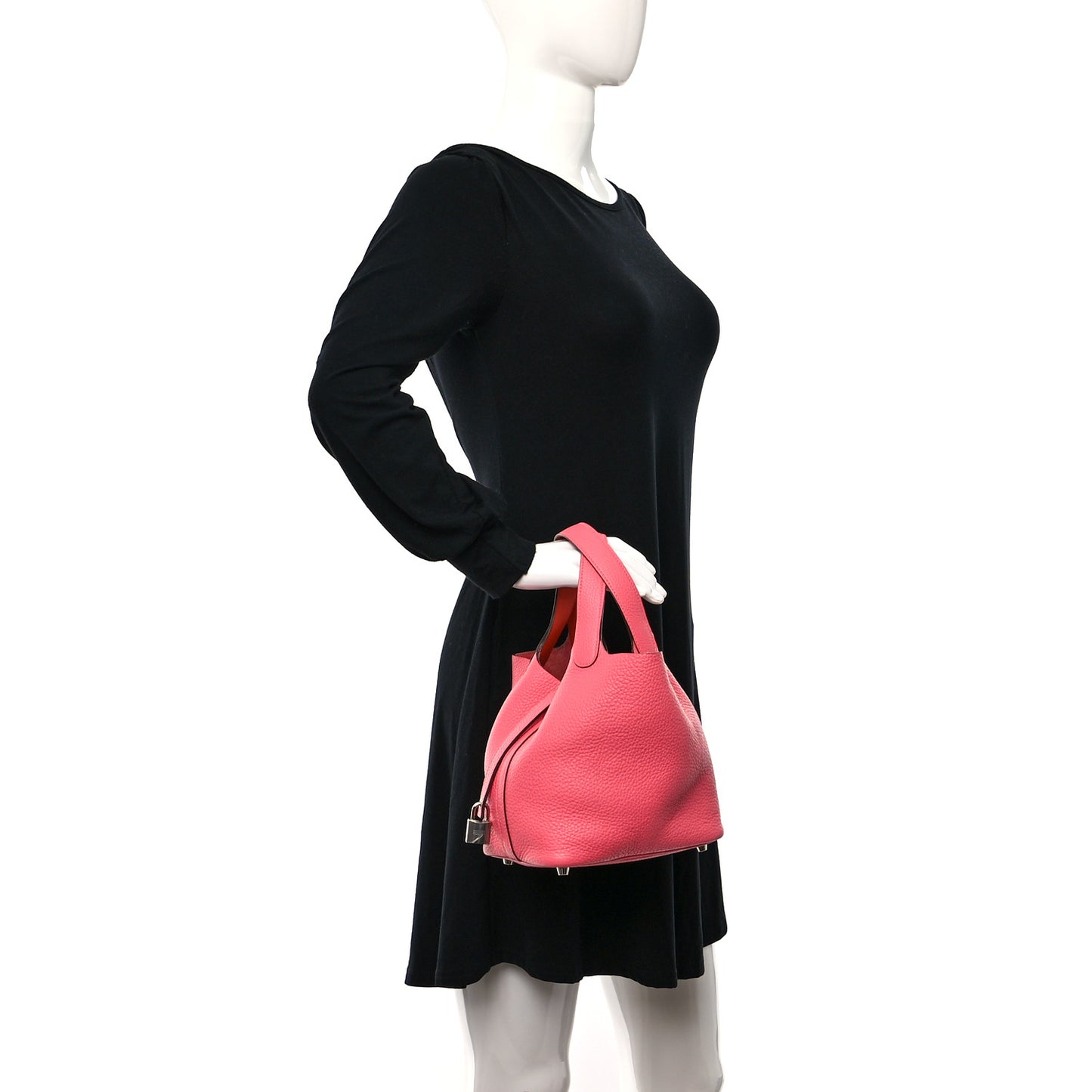 Taurillon Clemence Picotin Lock 18 PM Rose Azalee