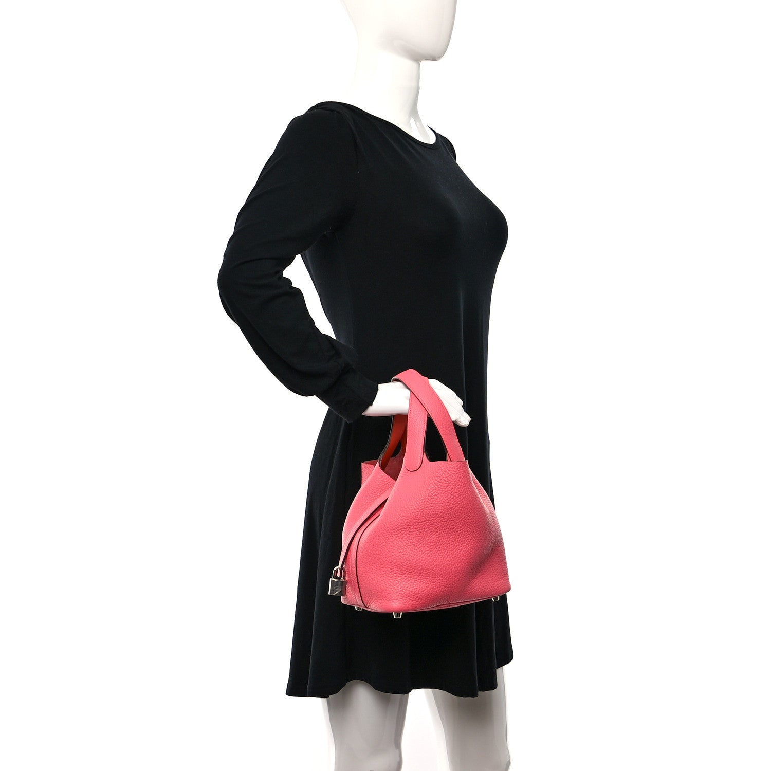 Hermes Taurillon Clemence Picotin Lock 18 PM Rose Azalee 2 of 9