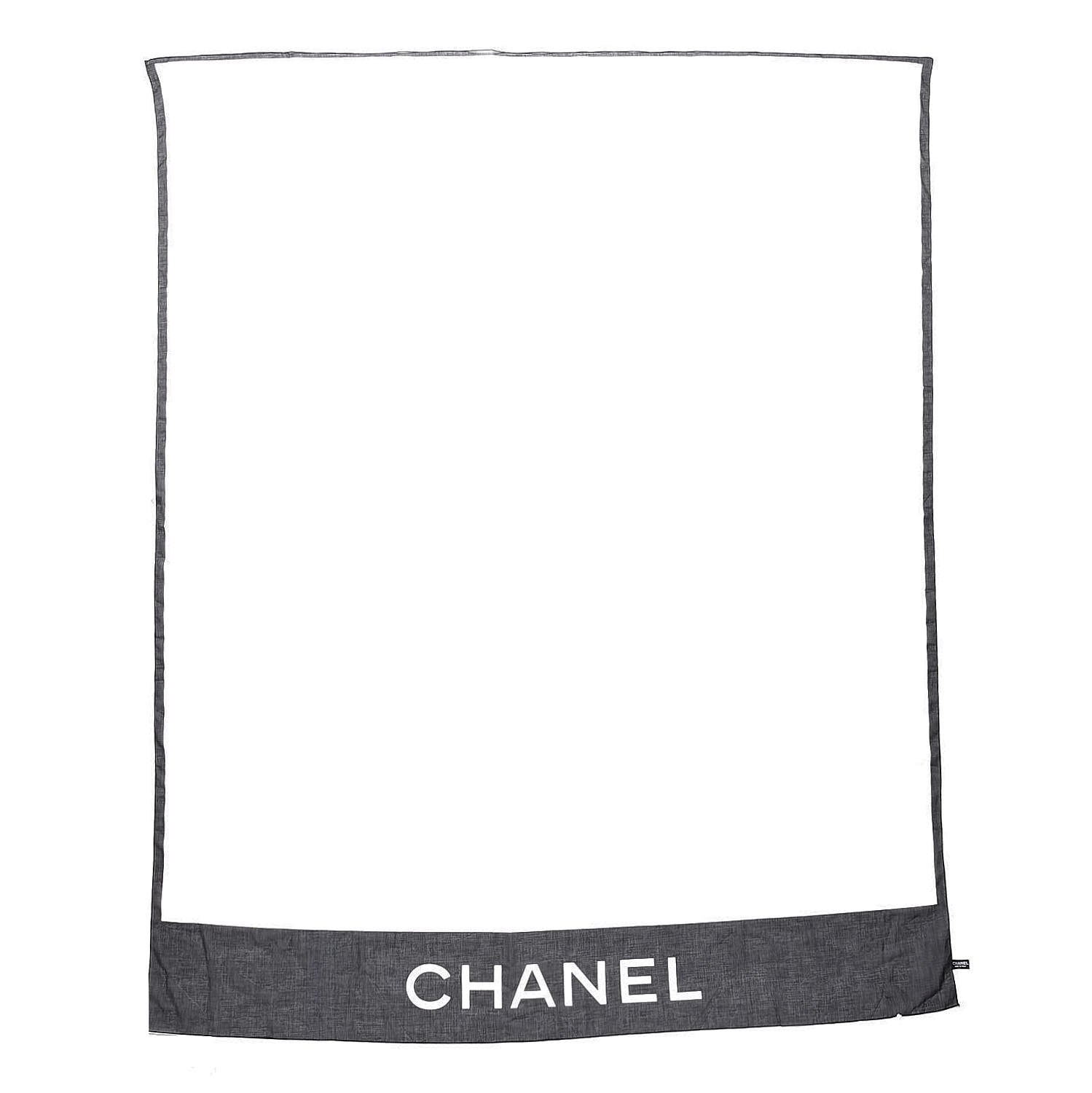 Chanel Cotton CC Scarf Black White 1 of 5