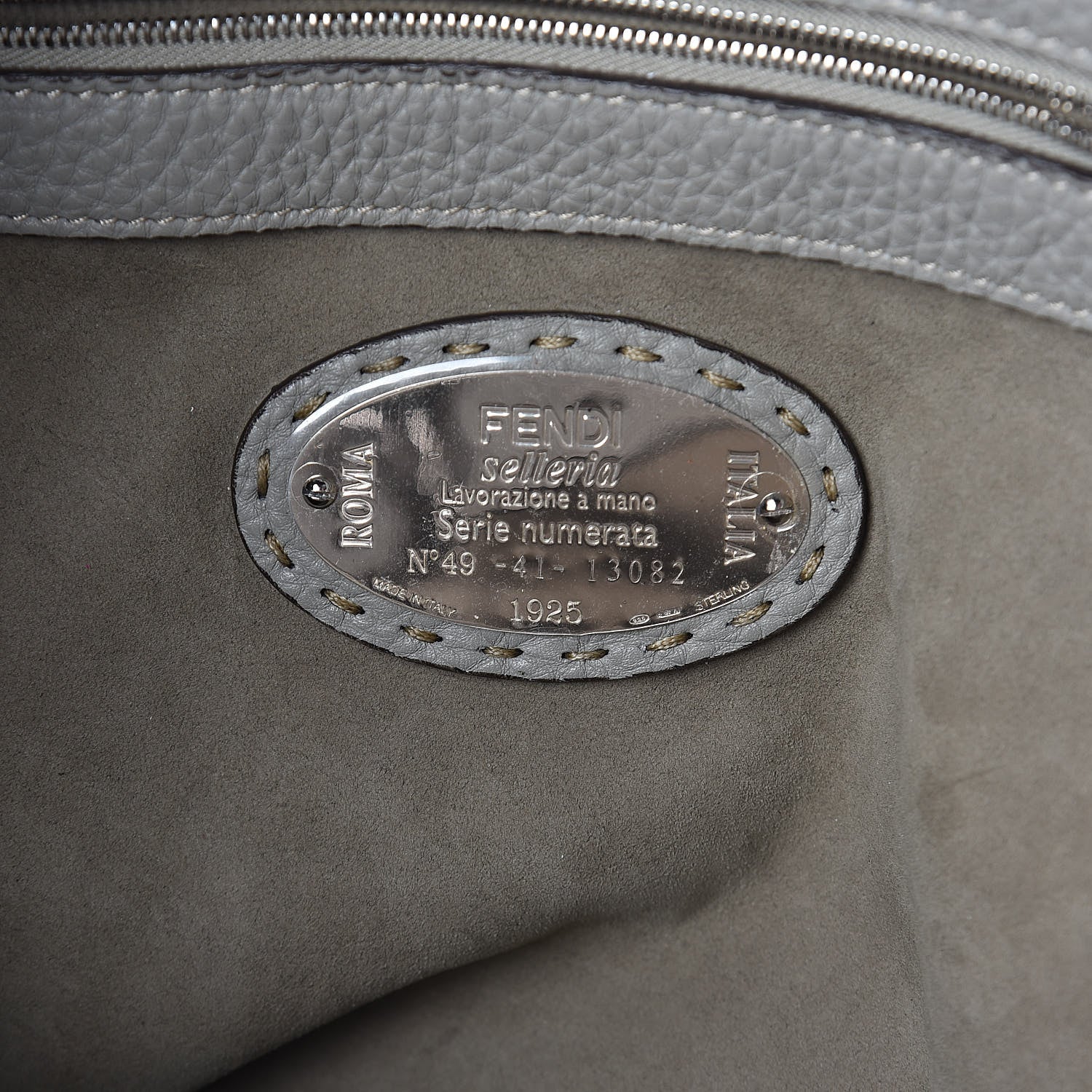 Fendi Cuoio Romano Selleria Large Anna Bucket Bag Grigio 6 of 9