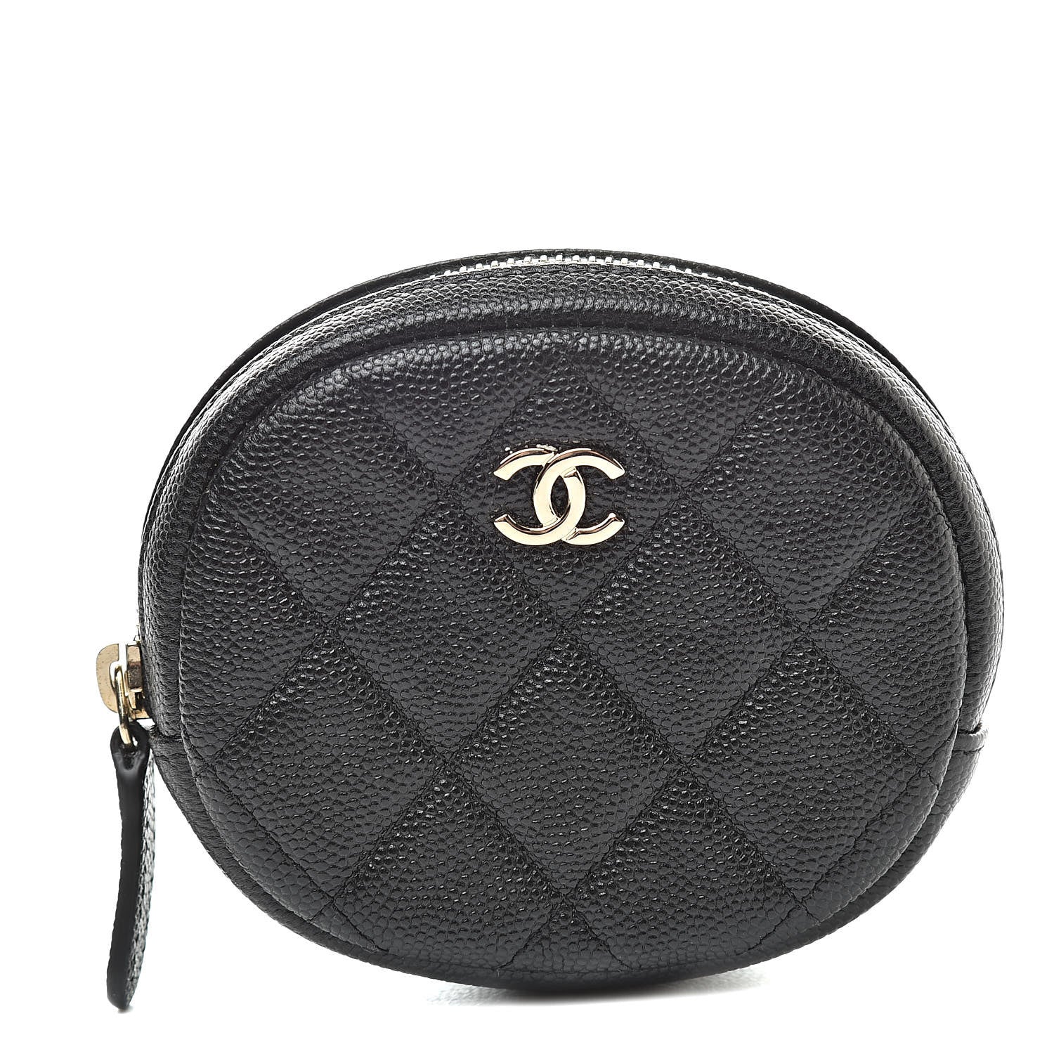 Chanel Caviar Quilted Zip Around Classic Coin Purse Black 1 of 8