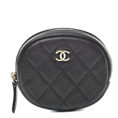 Chanel Caviar Quilted Zip Around Classic Coin Purse Black 1 of 8