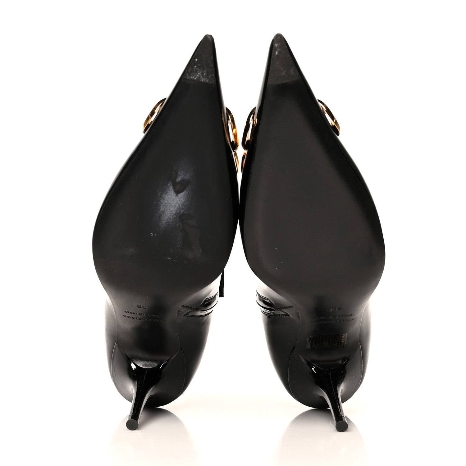 Balenciaga Patent BB Pointy Toe Ankle Booties 39 Black 5 of 8