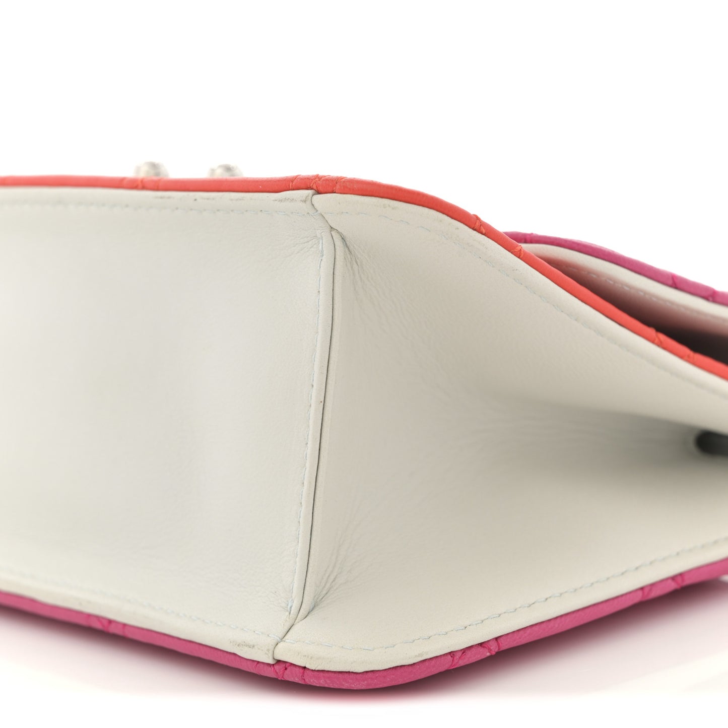 Lambskin Cannage Tri-Color Mini Miss Dior Promenade Pouch Pink Red