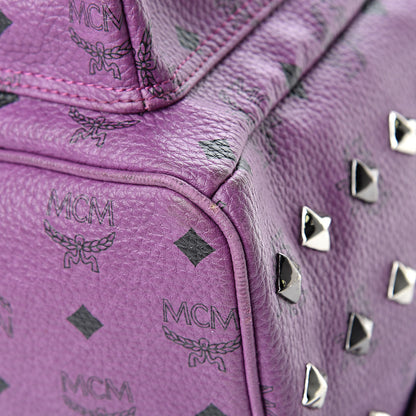 MCM Visetos Studded Medium Stark Backpack Purple 10 of 21