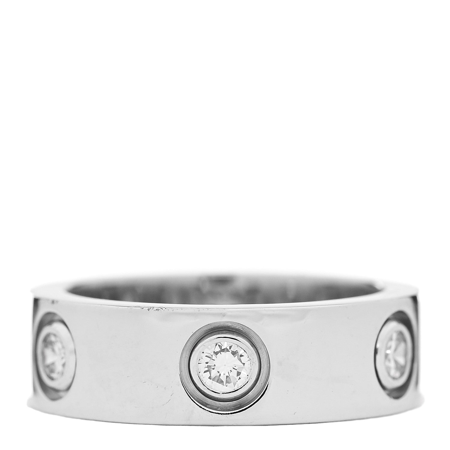 Cartier 18K White Gold 6 Diamond 5.5mm LOVE Ring 47 4 3 of 8