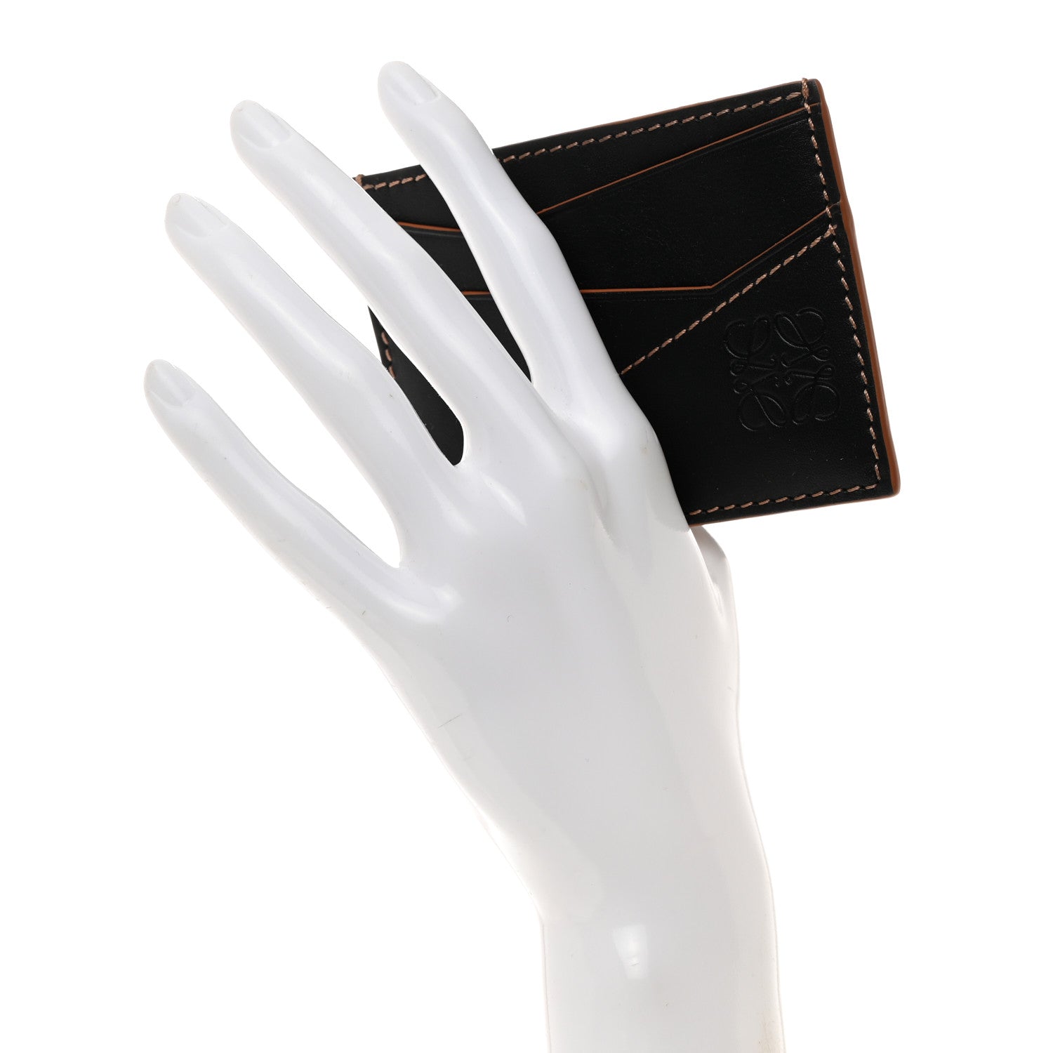 Loewe Calfskin Puzzle Card Holder Black 2 of 8